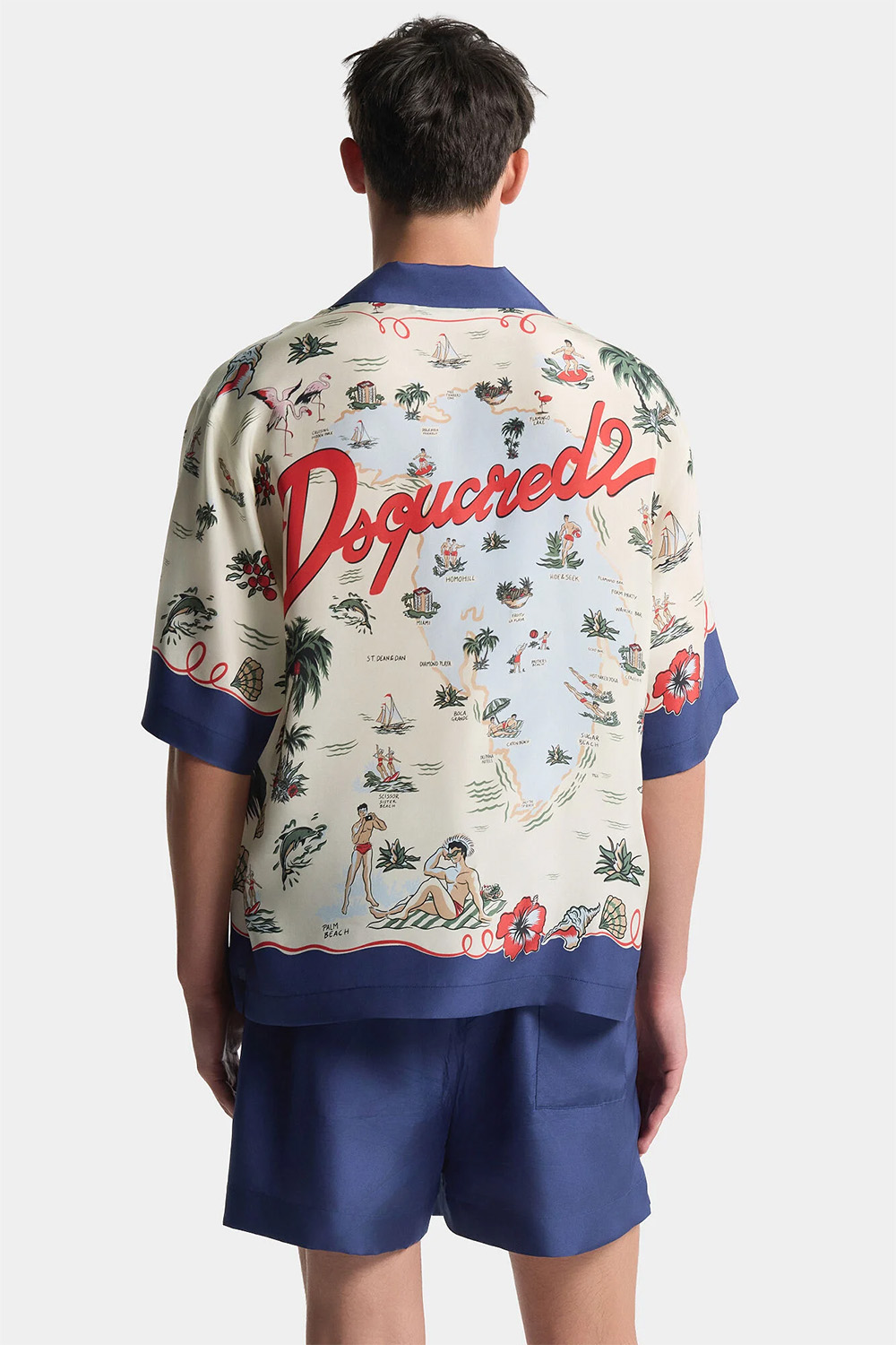DSQUARED2 Relaxed Fit  Aloha Souvenir Silk Shirt