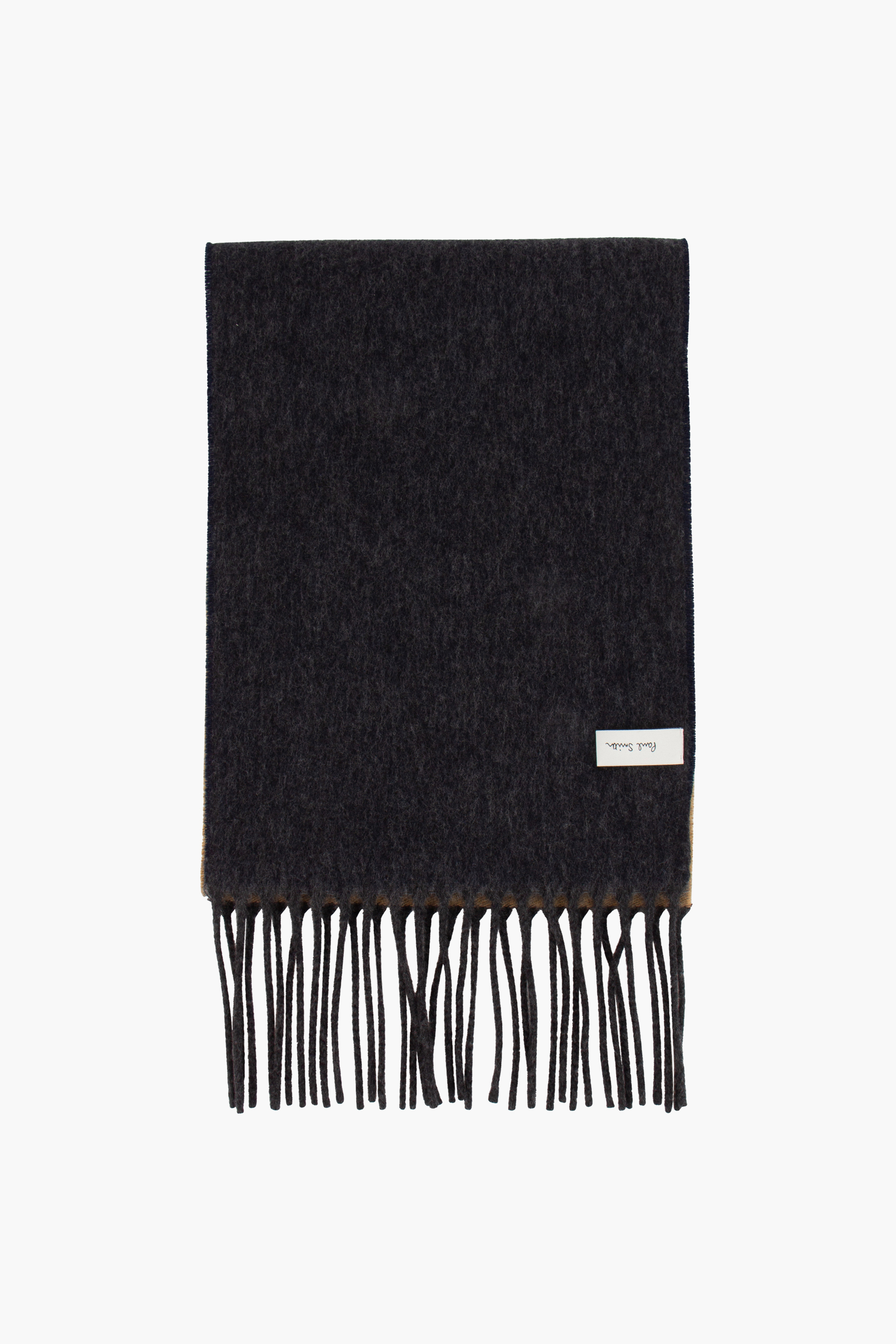 PAUL SMITH Two Colour Block Wool-Cashmere-Blend Scarf