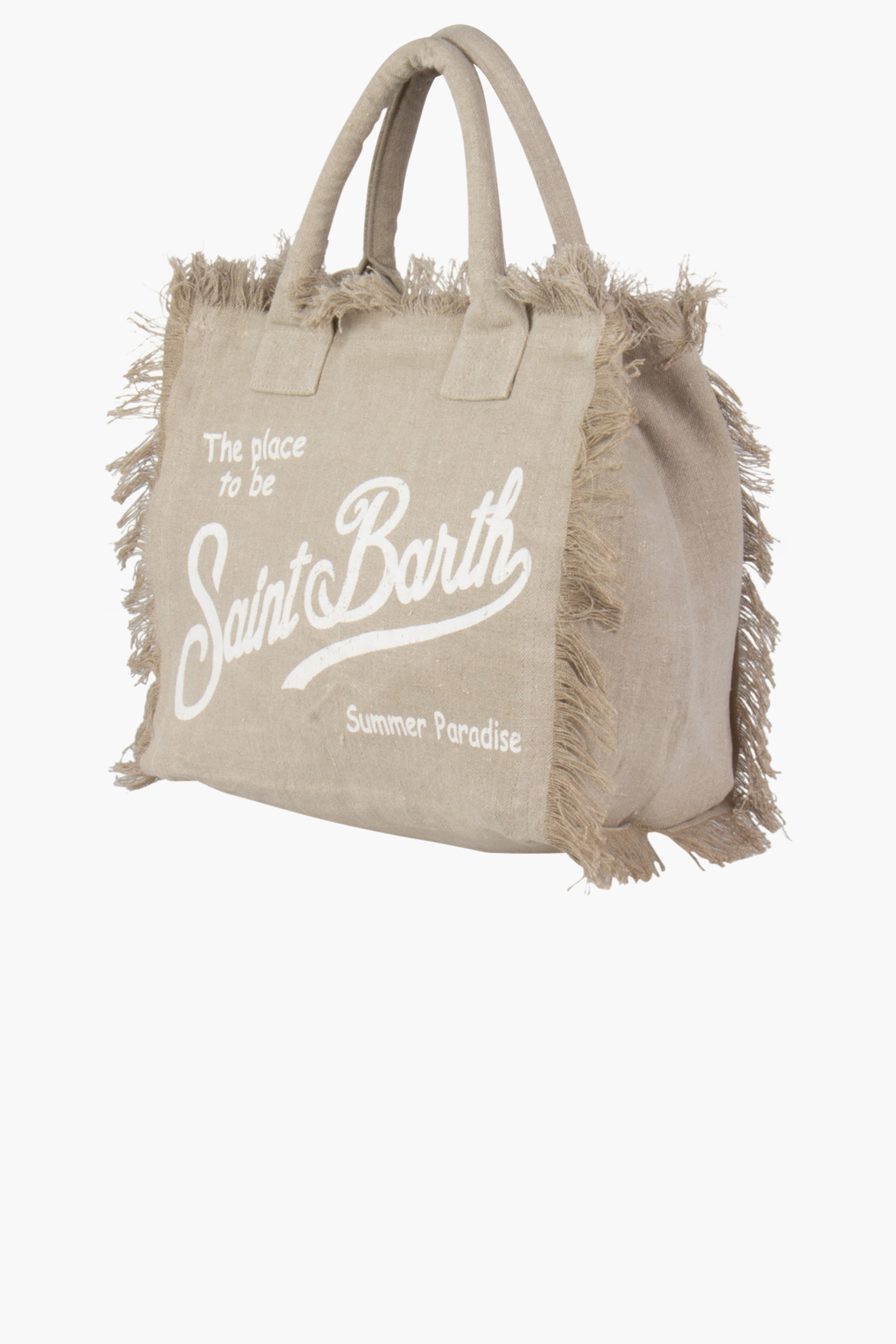 MC 2 SAINT BARTH Printed Linen Canvas Shopper Vanity