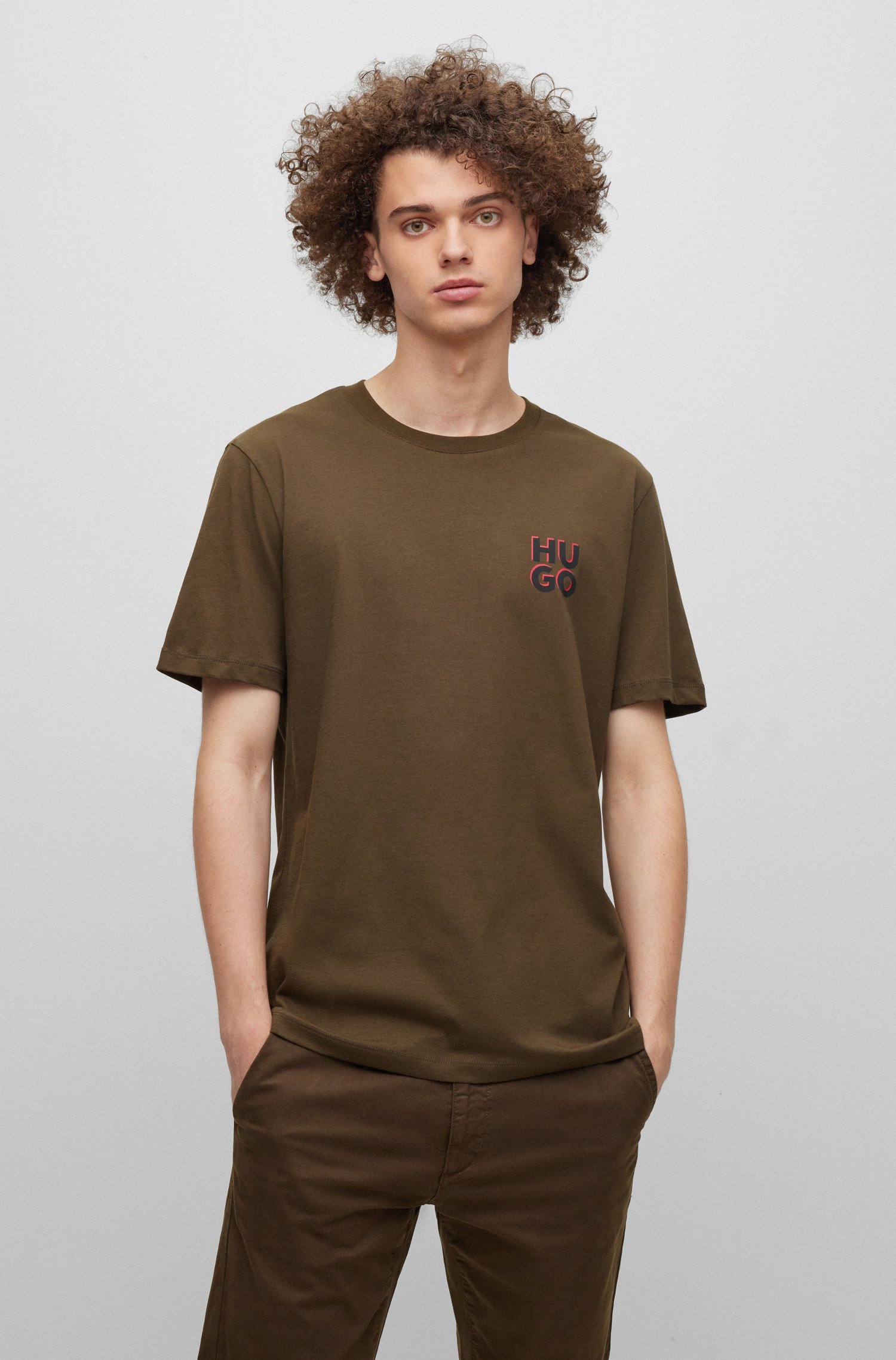 HUGO Printed Cotton Jersey T-Shirt Dimento