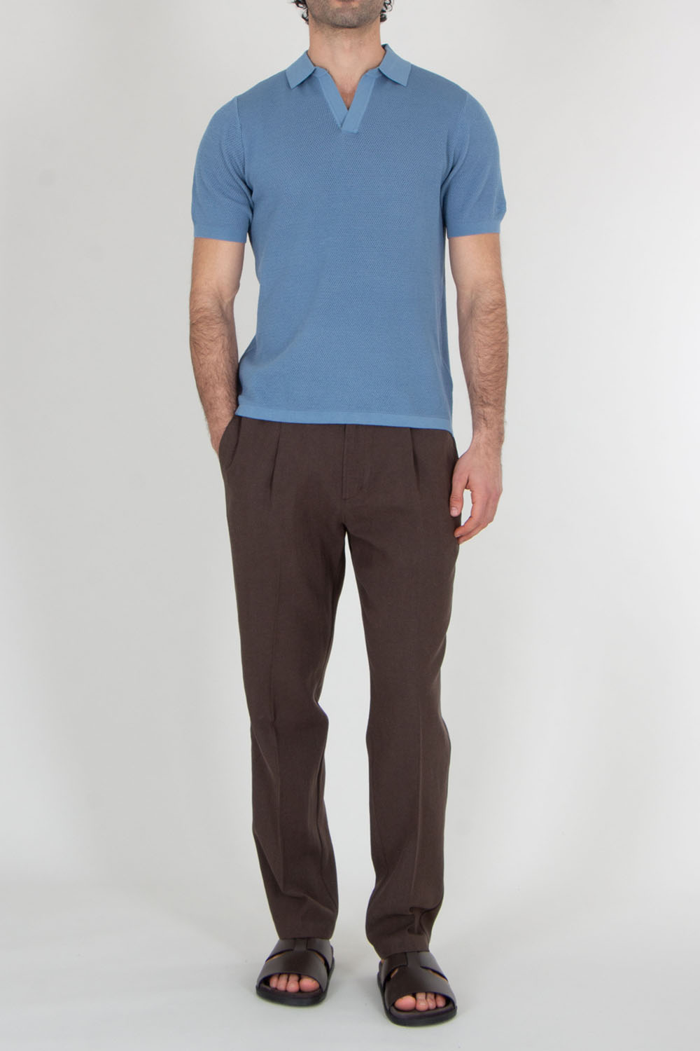 MC 2 SAINT BARTH Regular Fit Mesh High-Twist Cotton Polo Sloan 