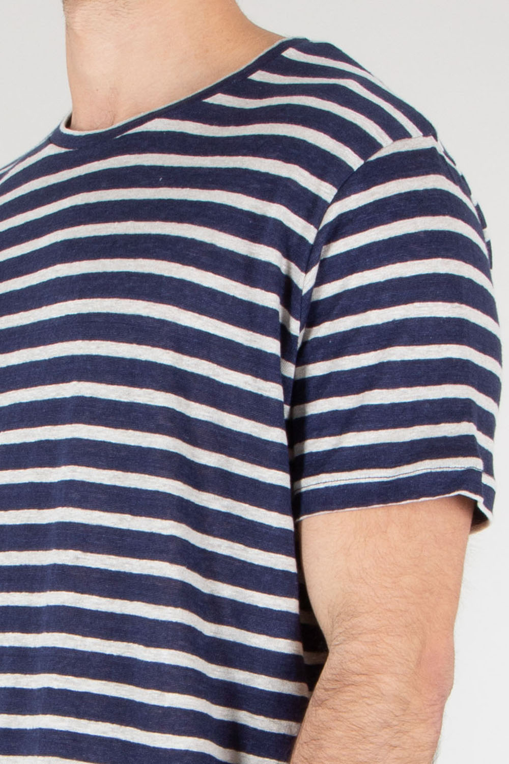 STEFAN BRANDT Regular Fit Striped Linen Jersey T-Shirt Enno