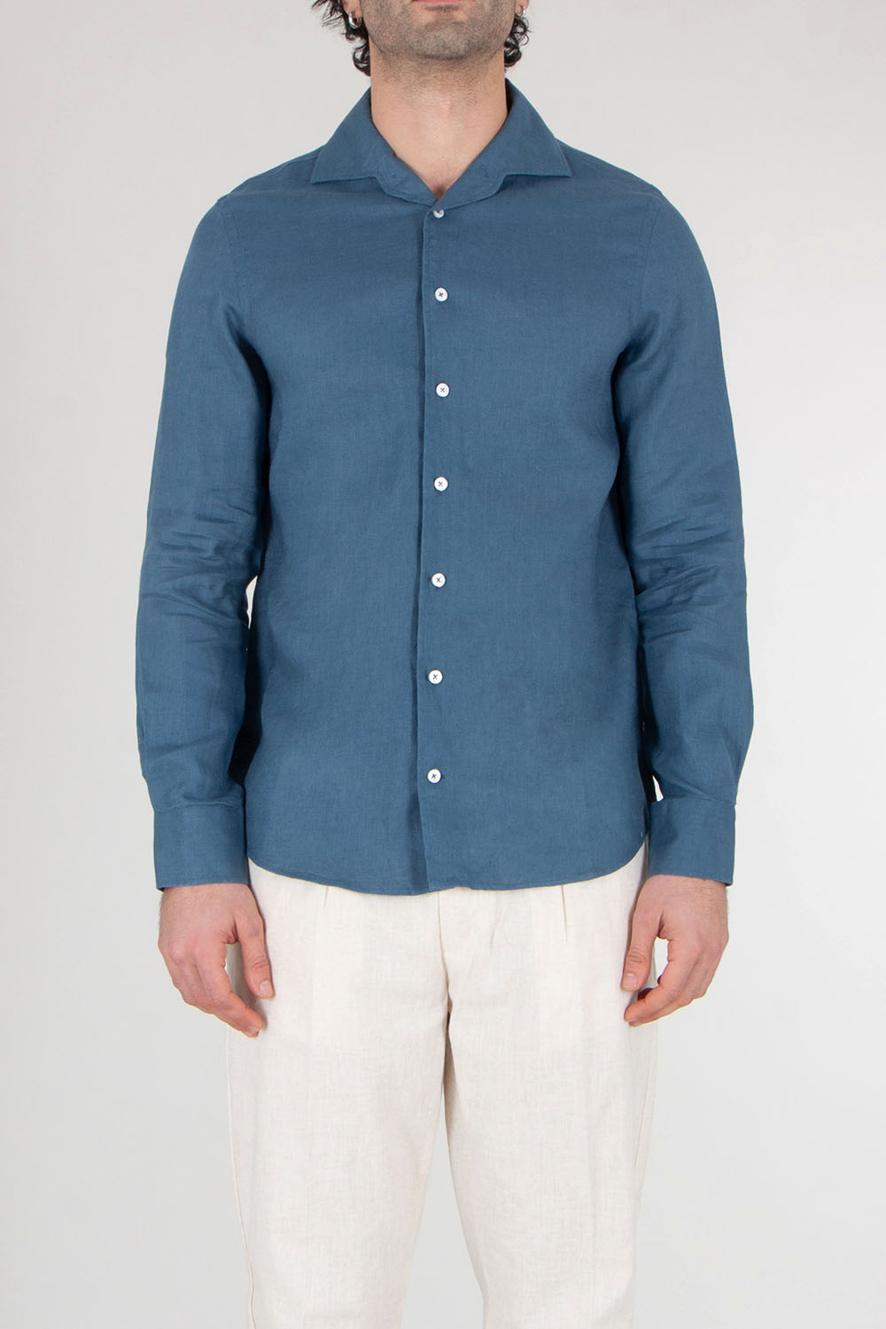 AURÉLIEN Slim Fit Linen Shirt Seaside