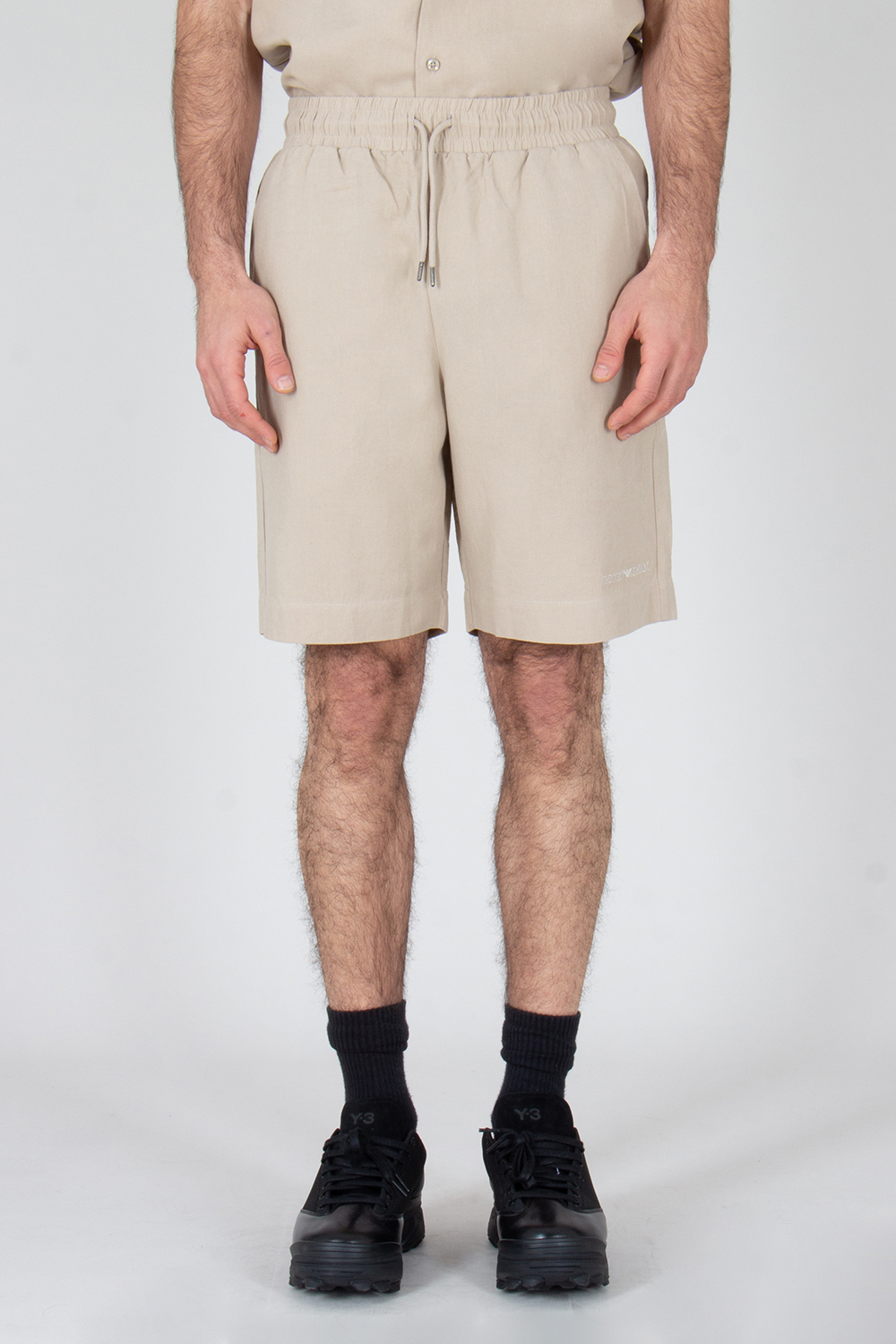 EMPORIO ARMANI Relaxed Fit Linen Blend Bermuda Shorts
