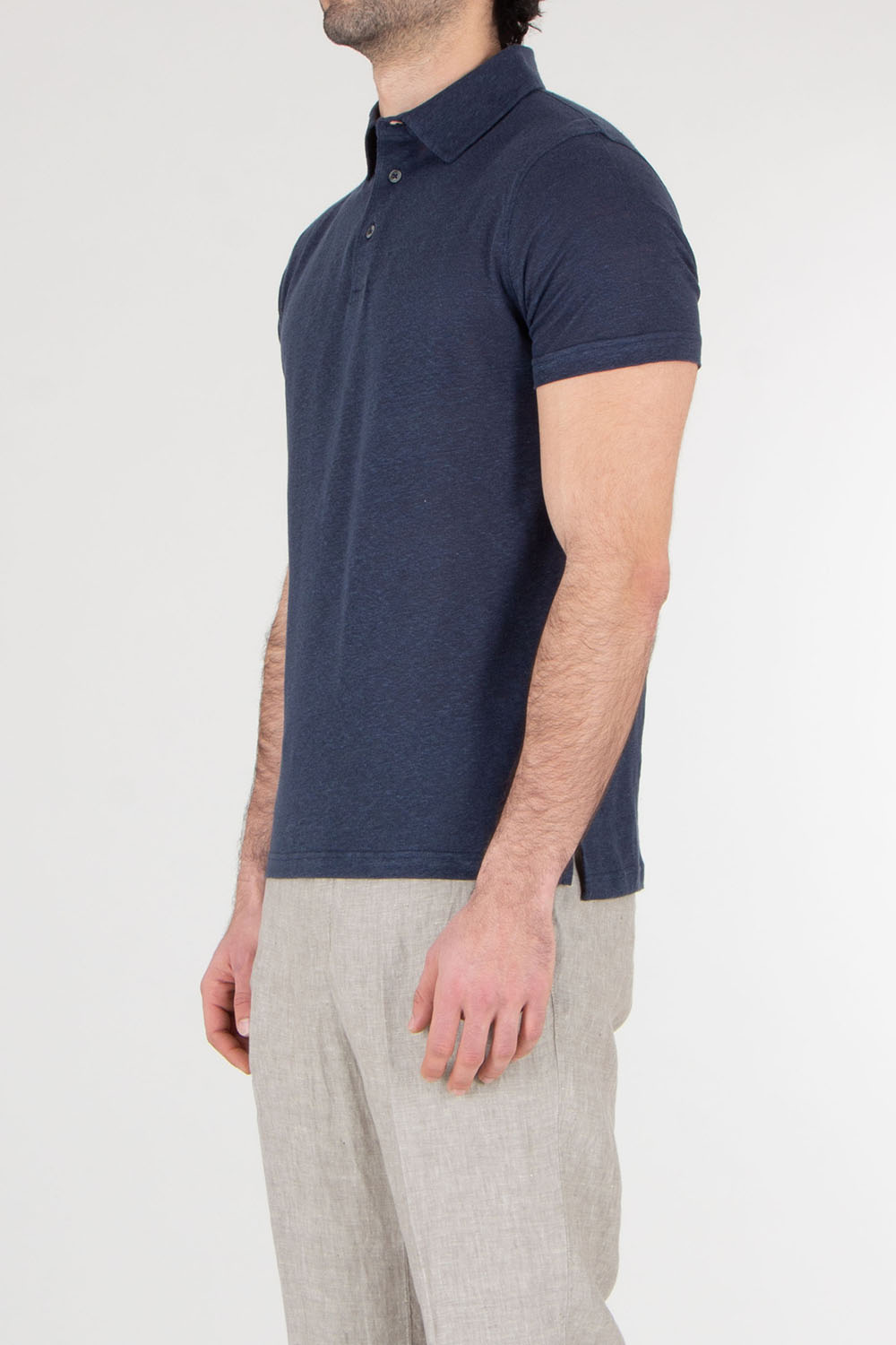 AURÉLIEN Regular Fit Linen Polo Shirt