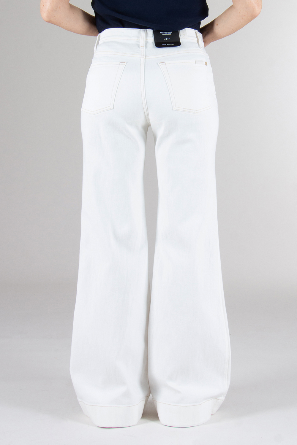 7 FOR ALL MANKIND Flared Cotton mix Denim Jeans Dojo