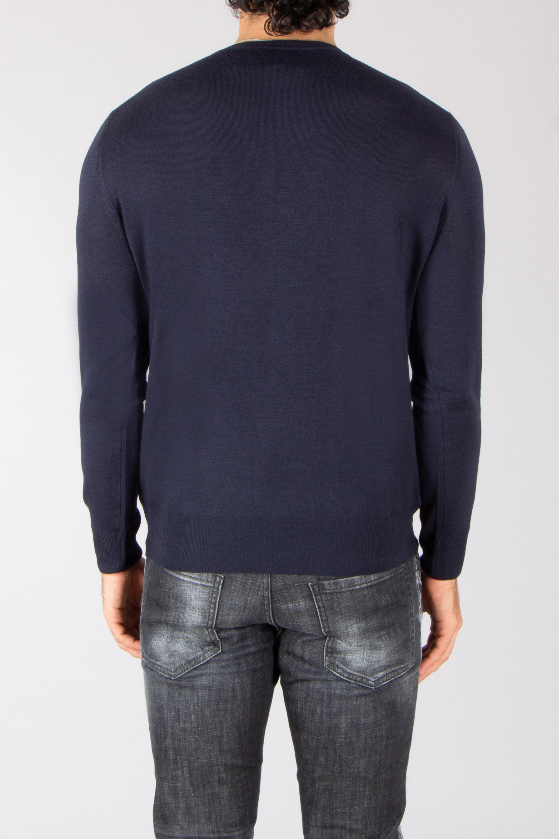 CANALI Regular Fit Travel Wool Crew Neck Sweater Langarm, Ärmel, Hosen, Strickwaren, Pullover
