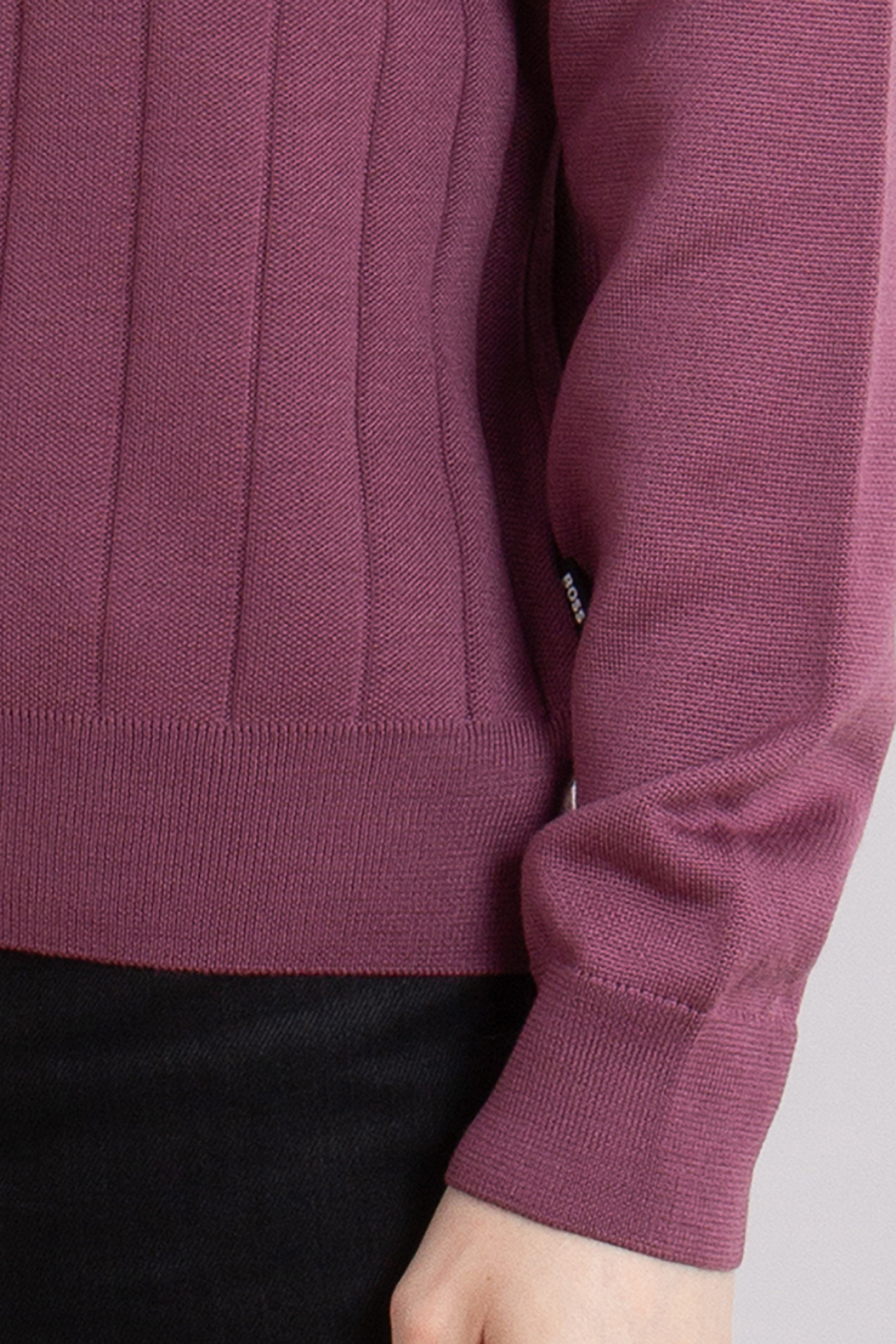 BOSS Striped Virgin Wool-Lyocell Blend Sweater H-Belugo BOSS Striped Virgin Wool-Lyocell Blend Sweater H-Belugo