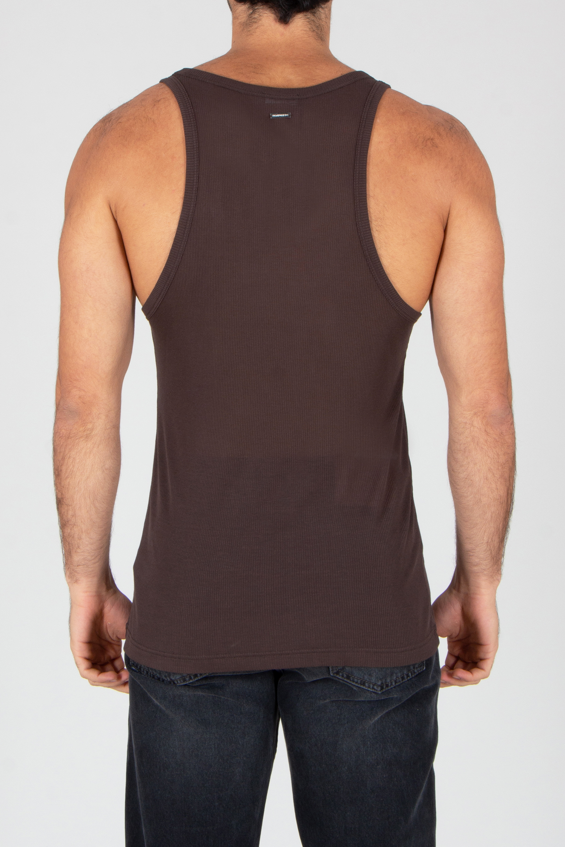 Tanktop, Jeans, Erwachsener, Mann, Person