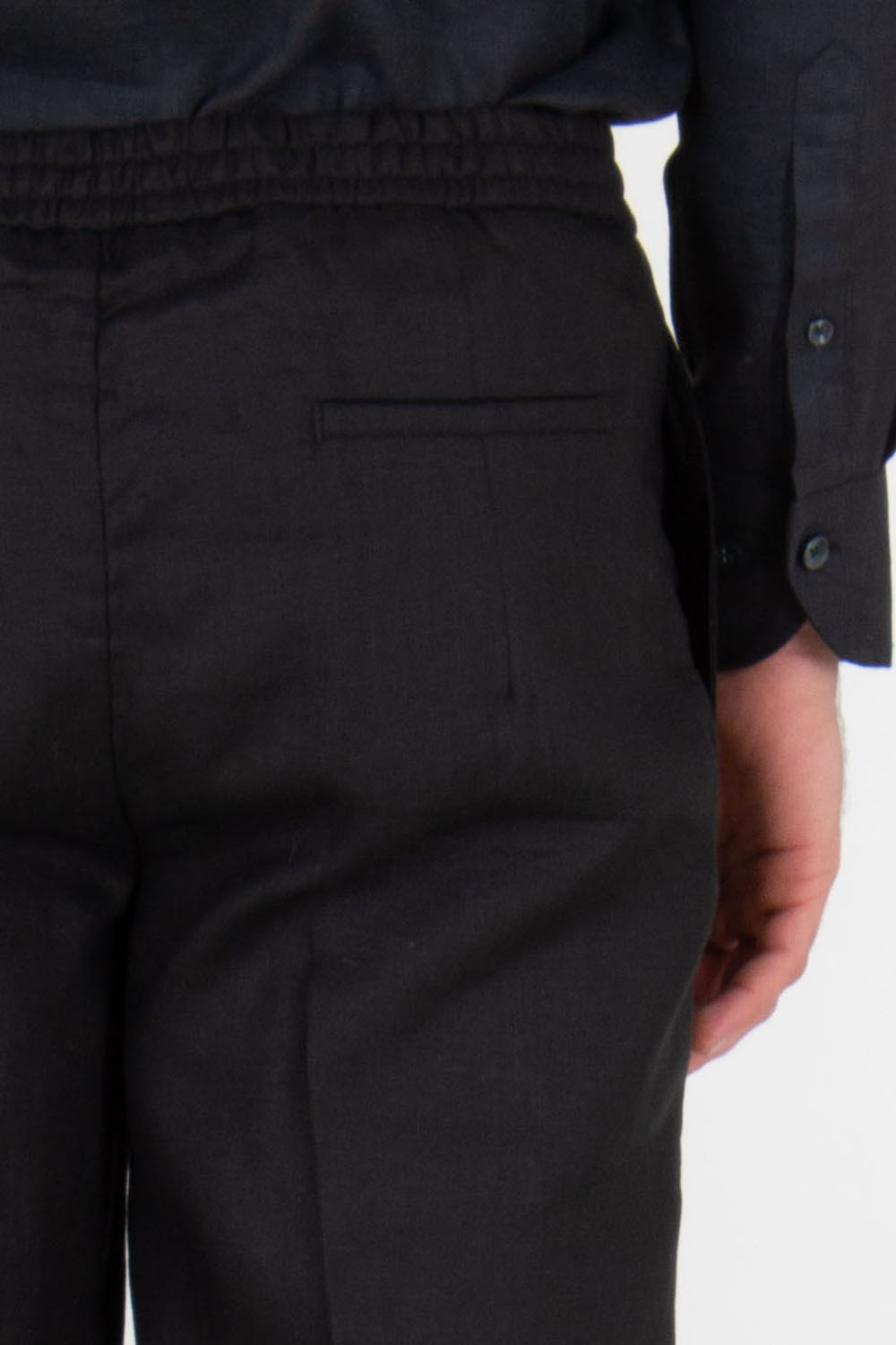 AURÉLIEN Slim Fit Linen Drawstring Trousers Seaside