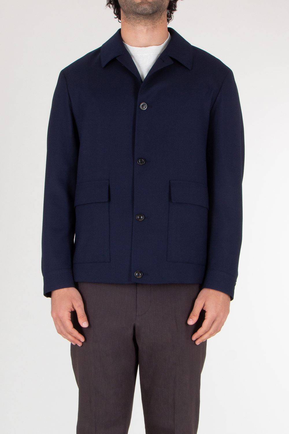 BOGLIOLI Regular Fit Virgin Wool Overshirt 