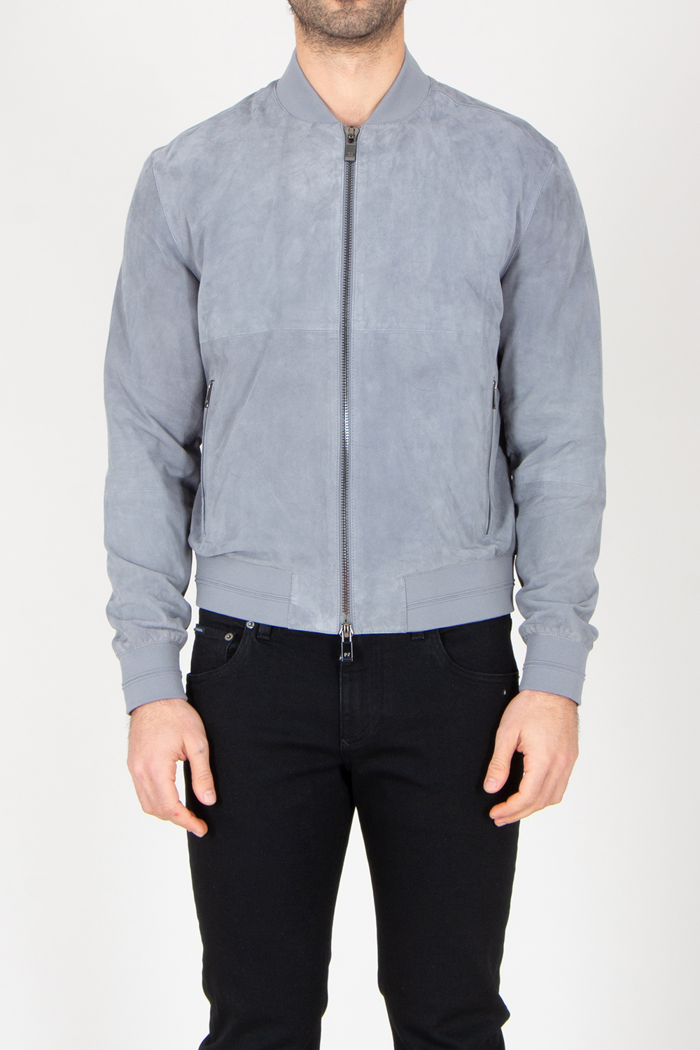 PAL ZILERI Regular Fit Goat Suede Bomber Jacket