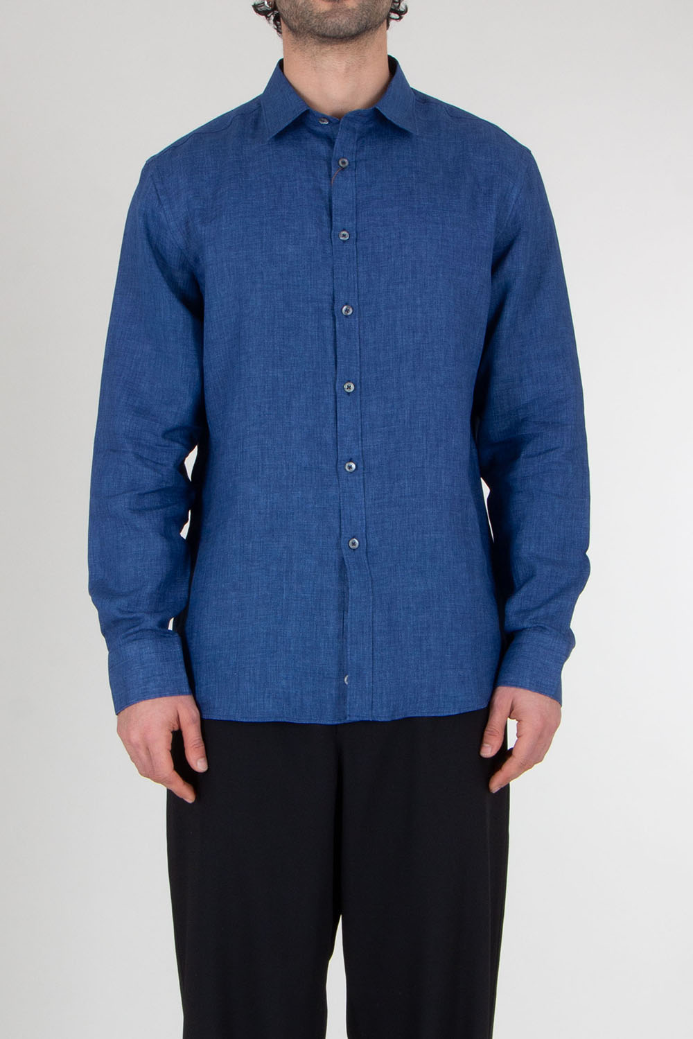 CANALI Regular Fit Linen Shirt
