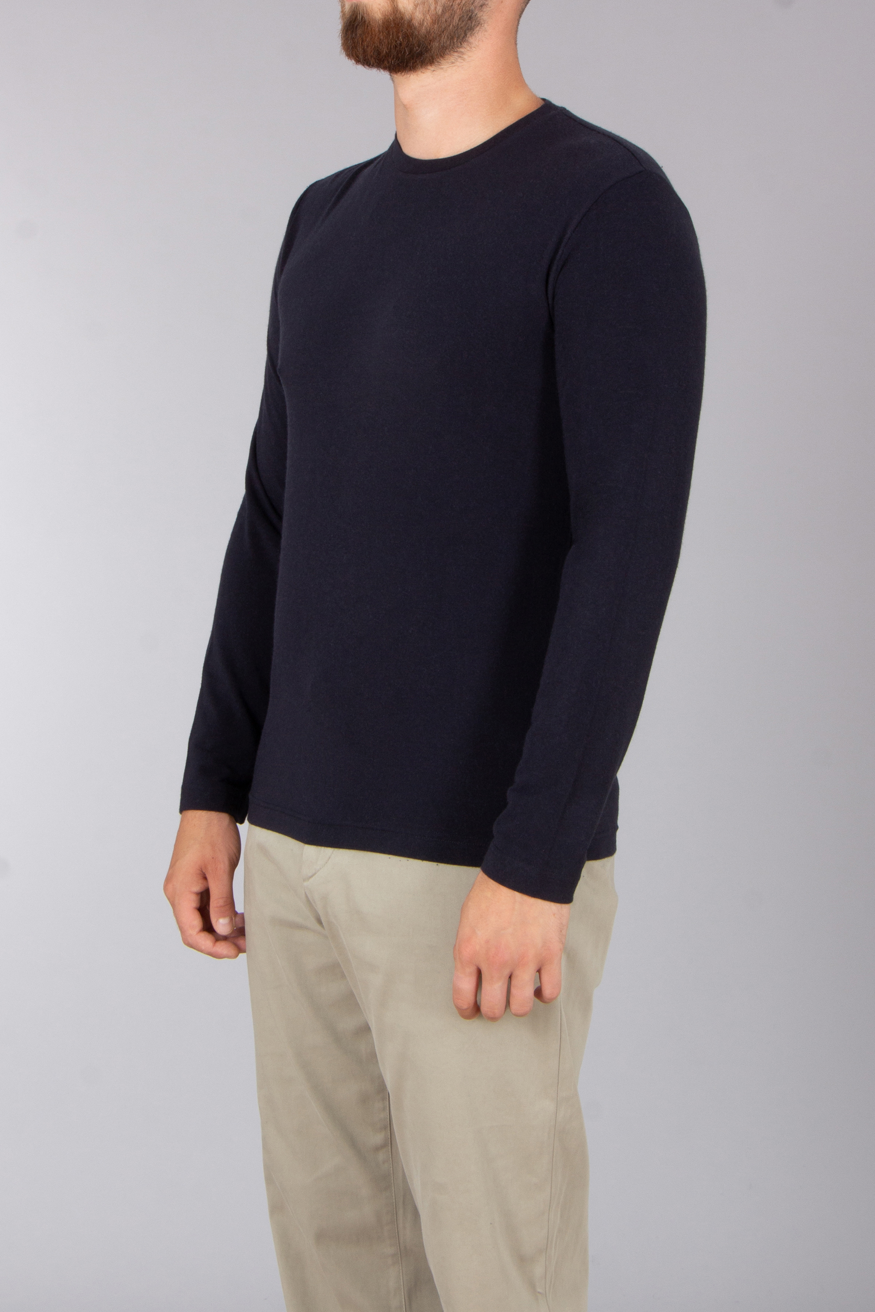 STEFAN BRANDT Regular Fit Modal-Cashmere Stretch Jersey Long-Sleeve T-Shirt Enno Langarm, Ärmel, Pullover, Mann, Person