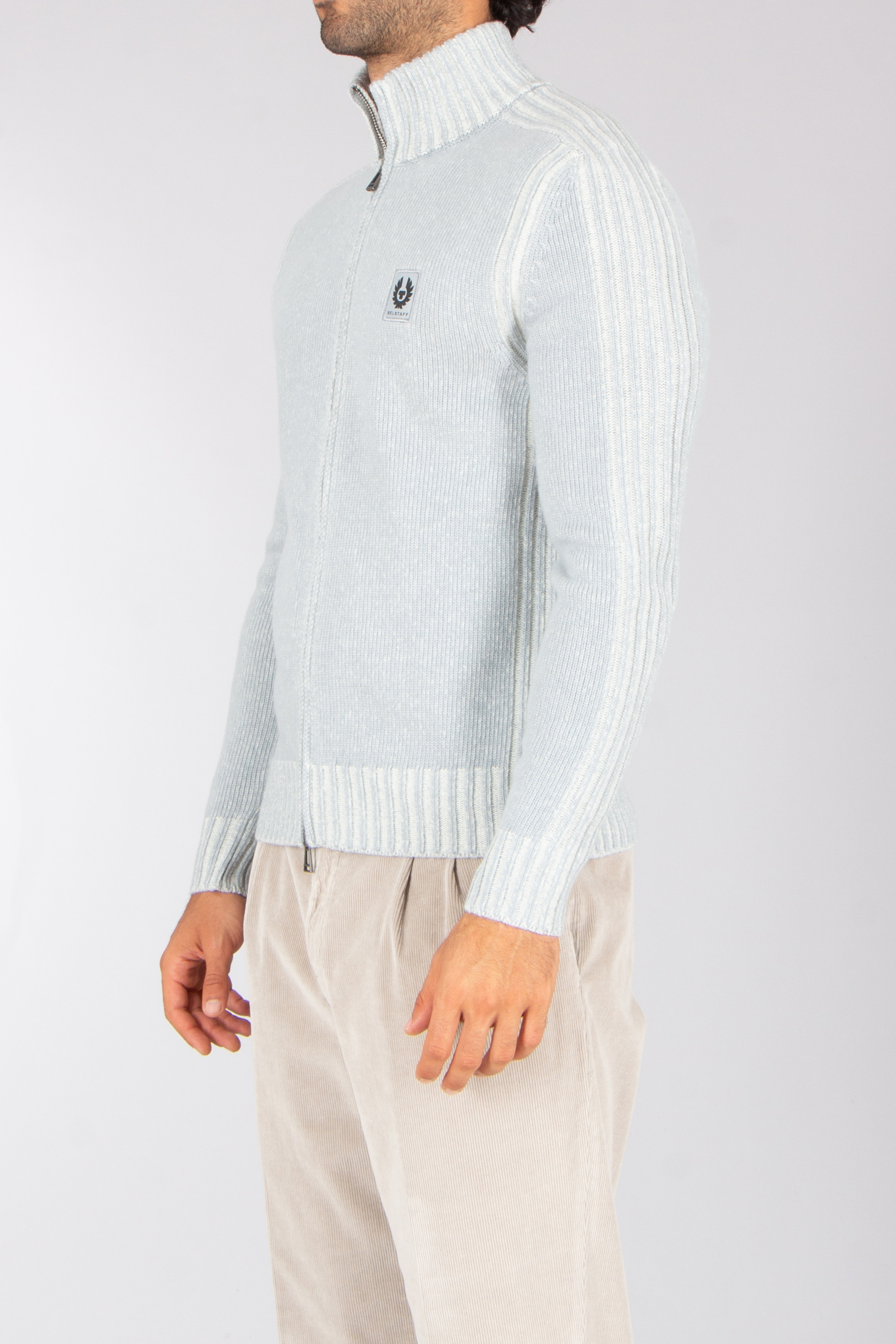 BELSTAFF Regular Fit Wool Full Zip Sweater Seasonal Watch Bekleidung, Strickwaren, Pullover