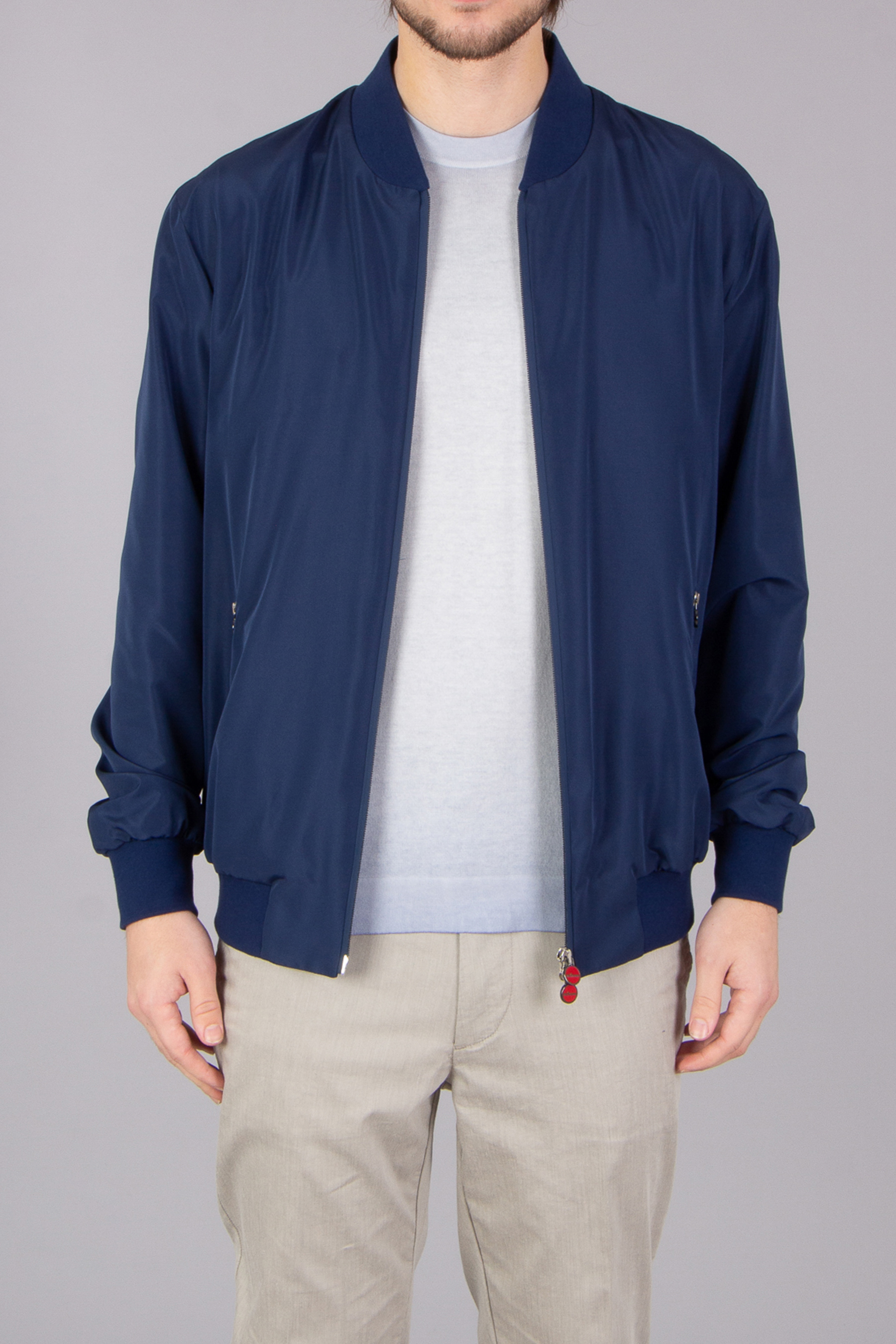 KITON Regular Fit Technical Fabric Bomber Jacket KITON Regular Fit Technical Fabric Bomber Jacket