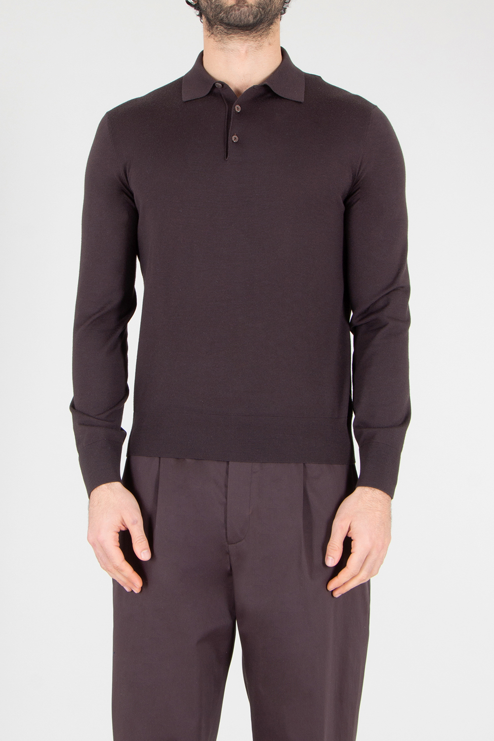 AGNONA Regular Fit Wool Knit Polo