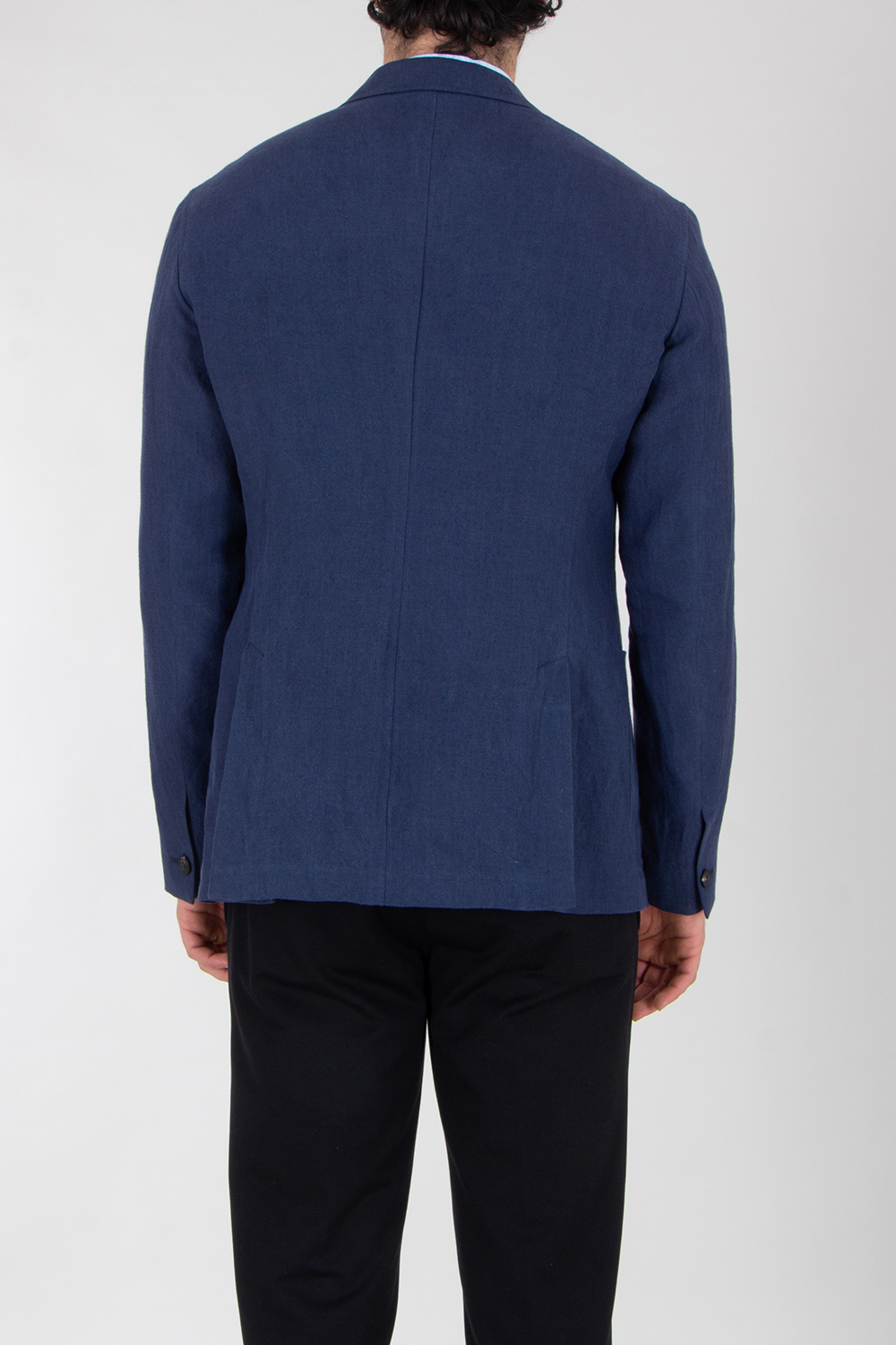 EMPORIO ARMANI Regular Fit Single-breasted Blazer In Washed Linen 