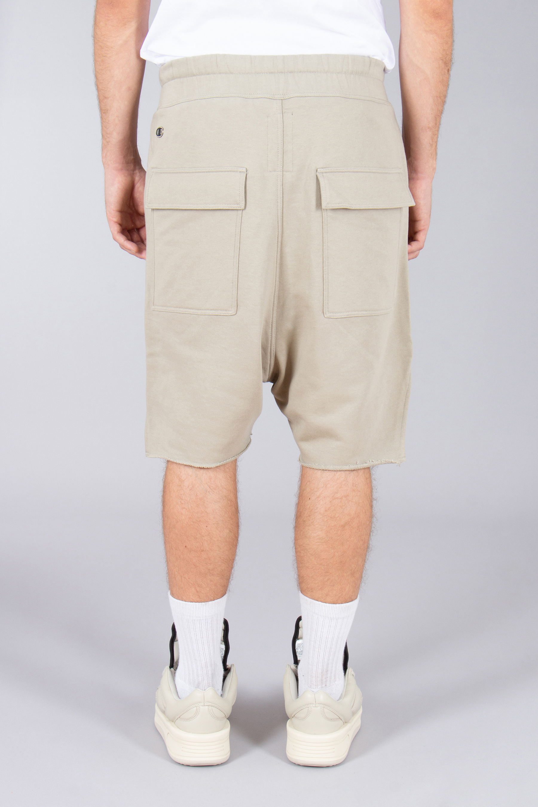 RICK OWENS DRKSHDW X Champion Loose Fit Compact Heavy Cotton Beveled Pods Shorts RICK OWENS DRKSHDW X Champion Loose Fit Compact Heavy Cotton Beveled Pods Shorts