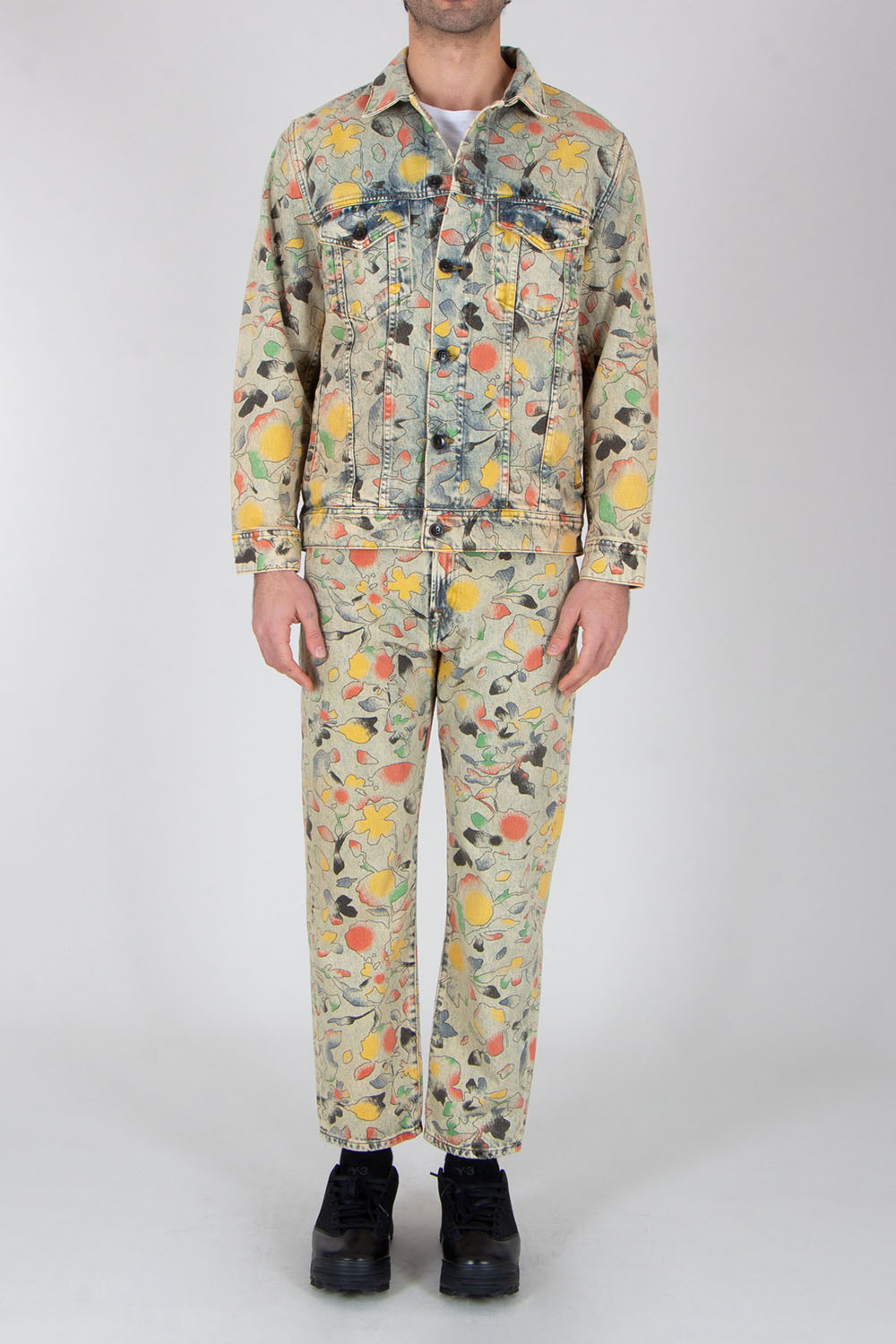 PAUL SMITH Relaxed Tapered Fit Good Fortune Floral Print Denim Jacket