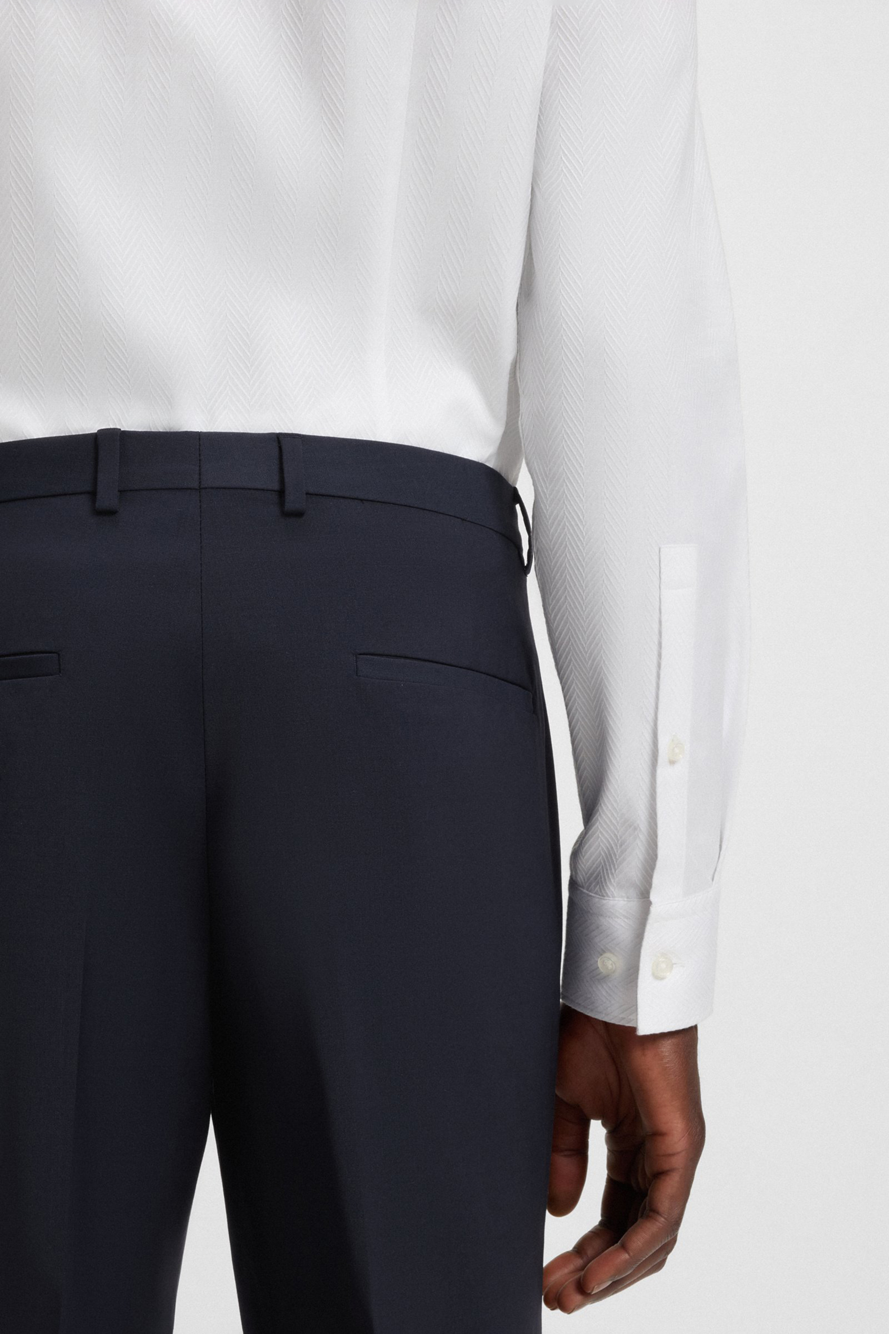 HUGO Extra Slim Fit Performance Super-Flex Wool Blend Suit Pants Hesten Bekleidung, Hemd, Hosen, Langarm, Kleid, Hemd