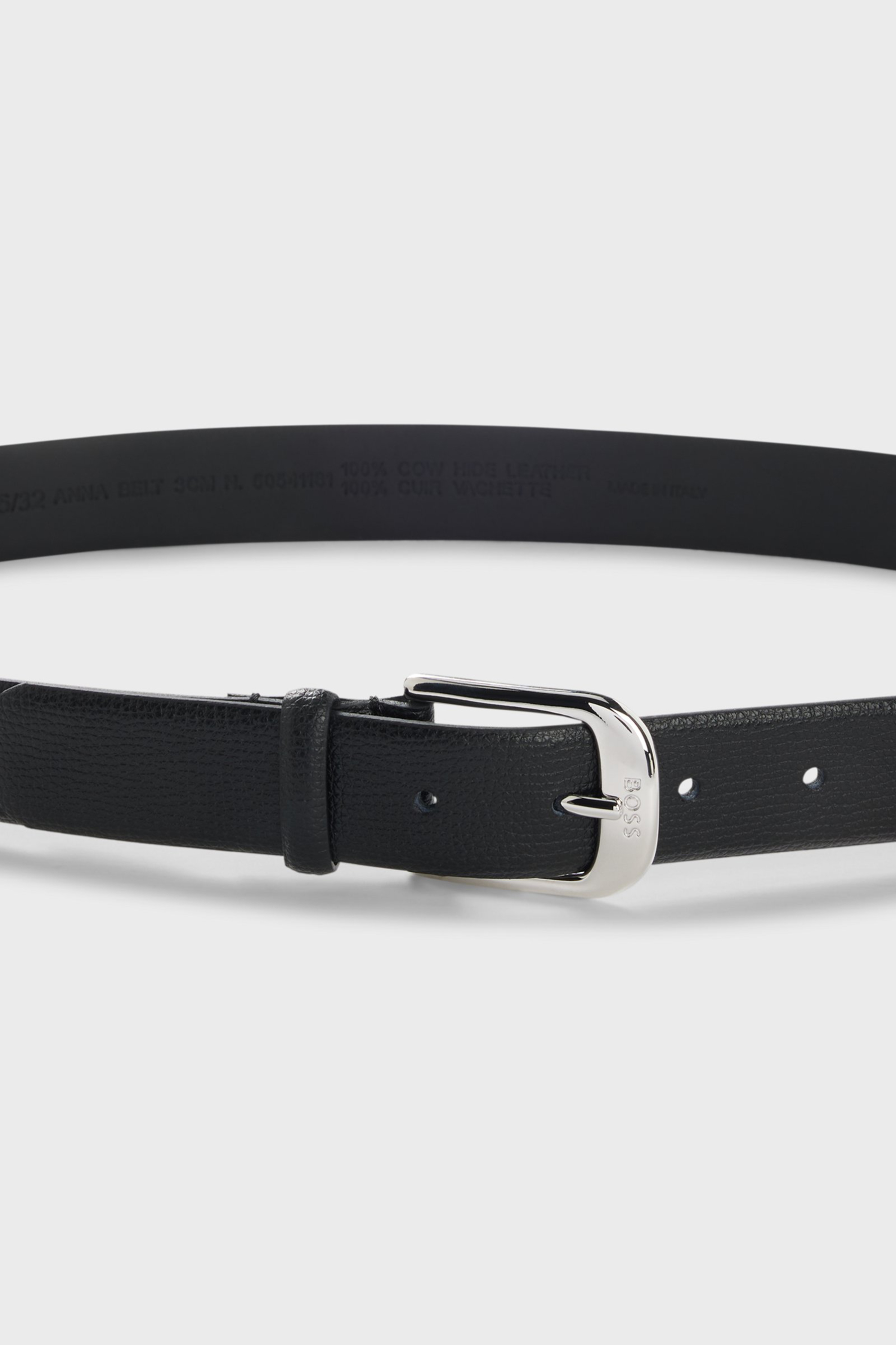 BOSS Grained Leather Belt Anna Zubehor, Gürtel, Schnalle