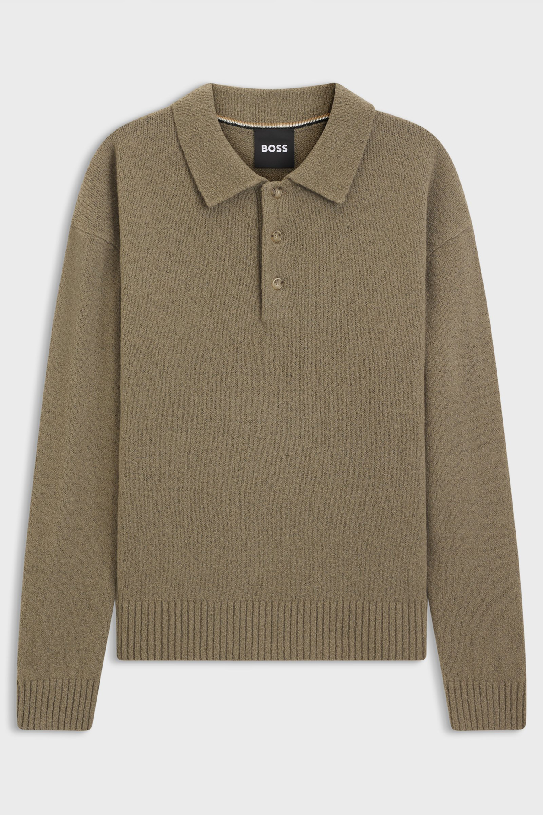 BOSS Relaxed Fit Virgin Wool Knit Polo C-Hadone Bekleidung, Strickwaren, Pullover