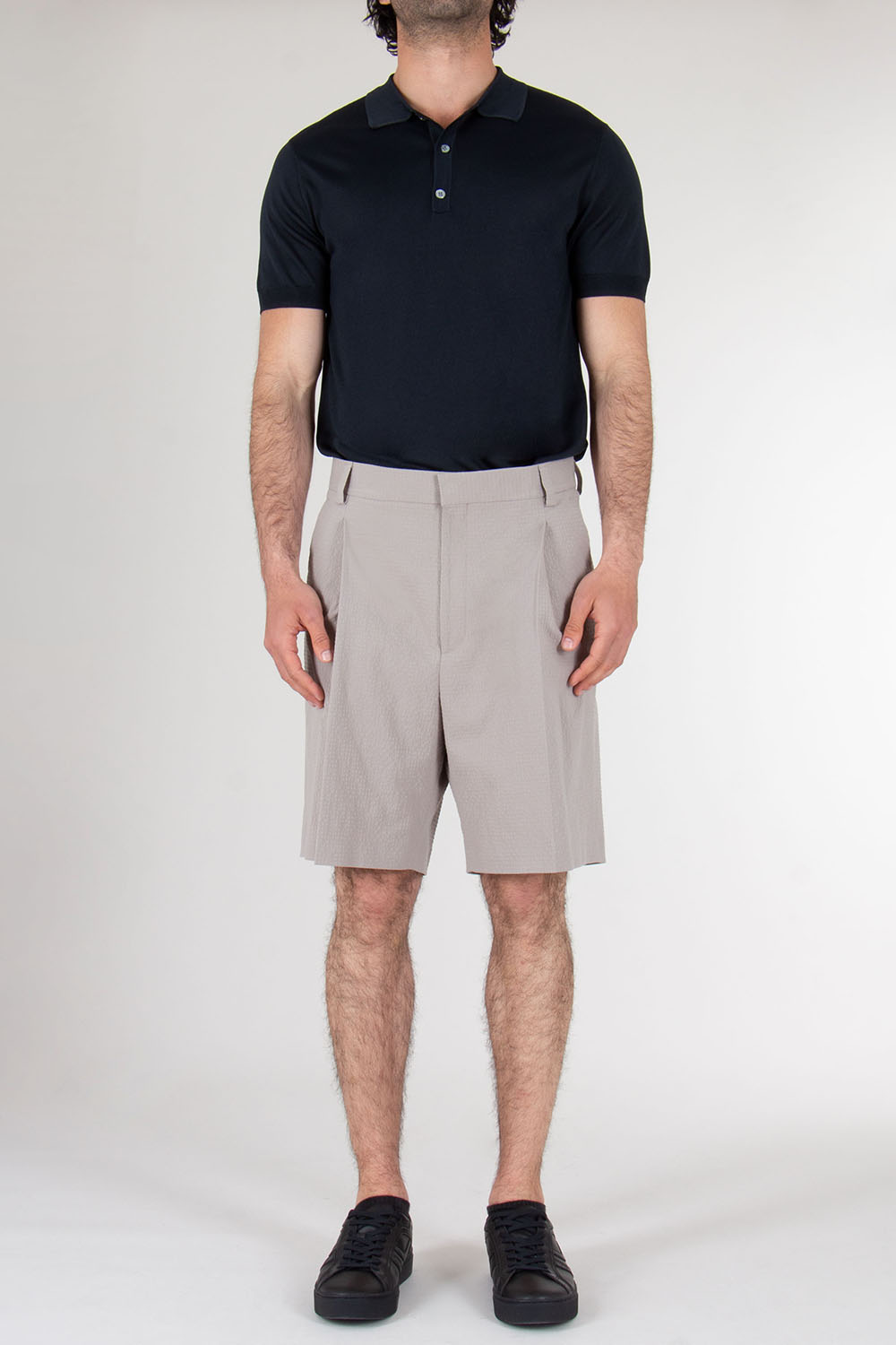 HUGO Regular Fit Seersucker Pleated Shorts