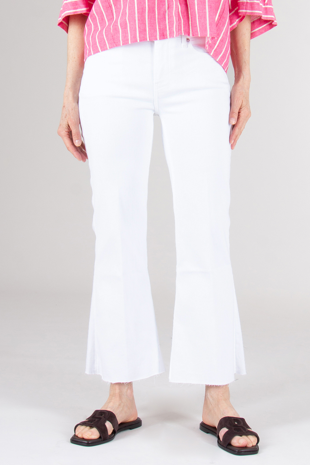 7 FOR ALL MANKIND Cropped Flared Cotton mix Denim Jeans Dojo