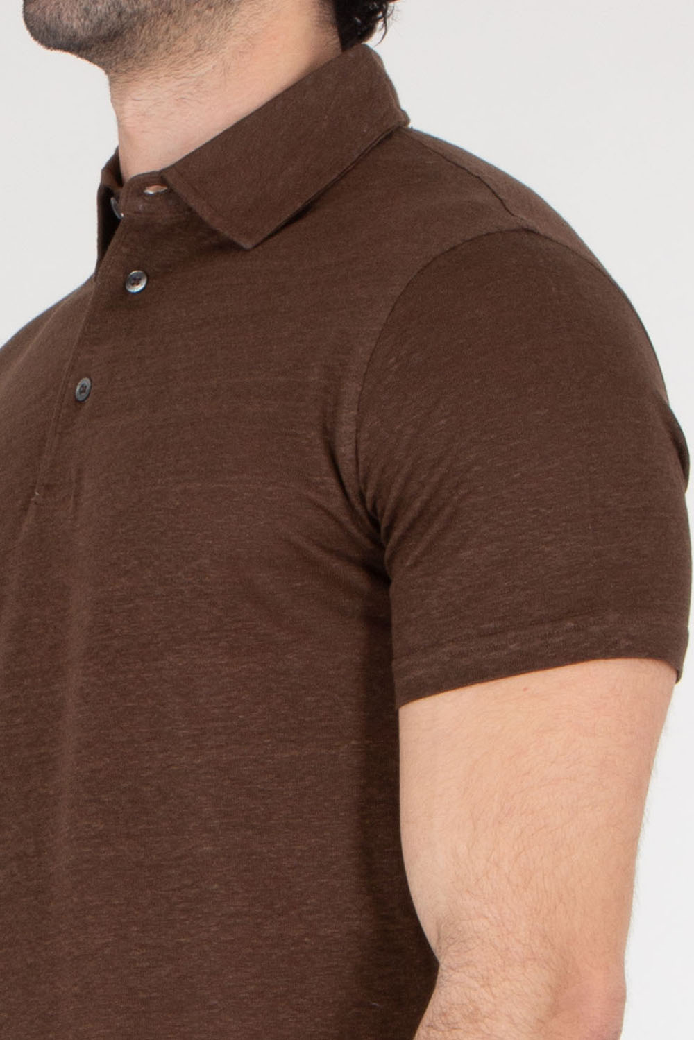 AURÉLIEN Slim Fit Linen Polo Shirt