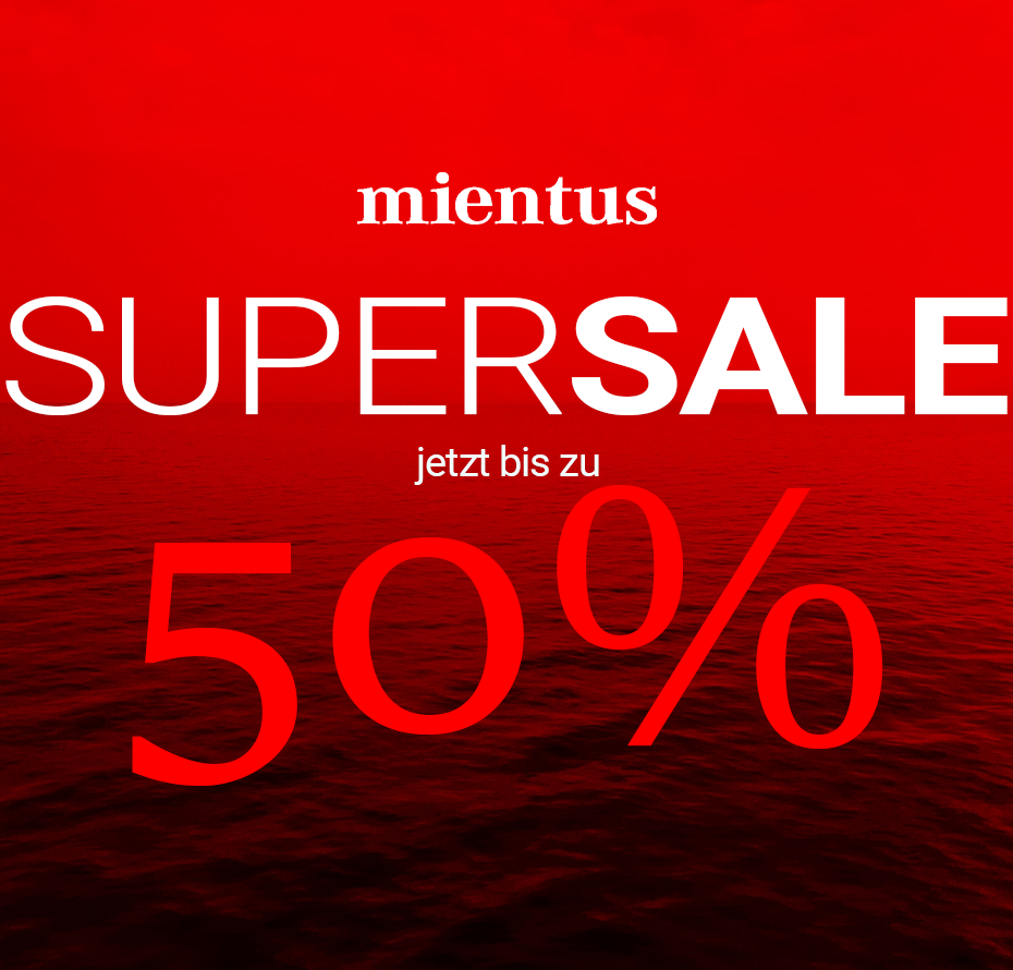 Supersale, Sommerkleidung für Damen und Herren, Sonderangebote bis zu 50%, jetzt bei mientus, Buch, Veröffentlichung, Werbung, Plakat