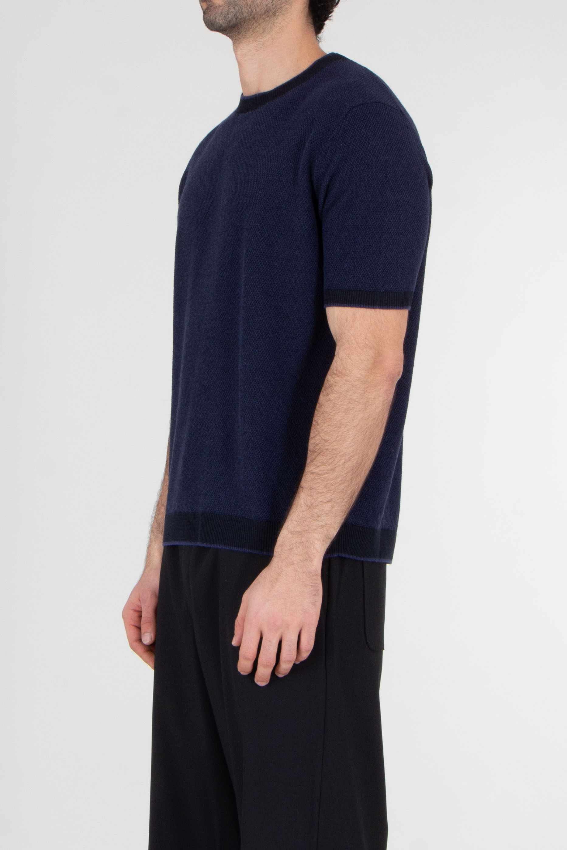 CANALI Linen-Silk-Mixt Knit T-Shirt