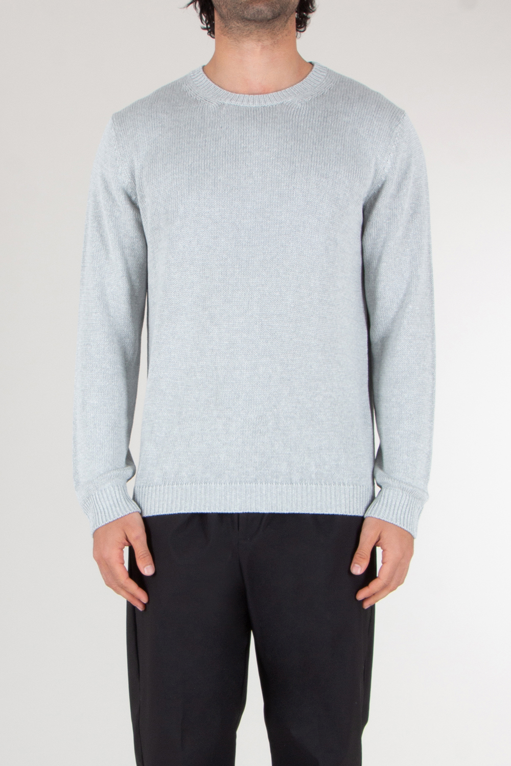 ROBERTO COLLINA Regular Fit Silk Fisherman Knit Sweater