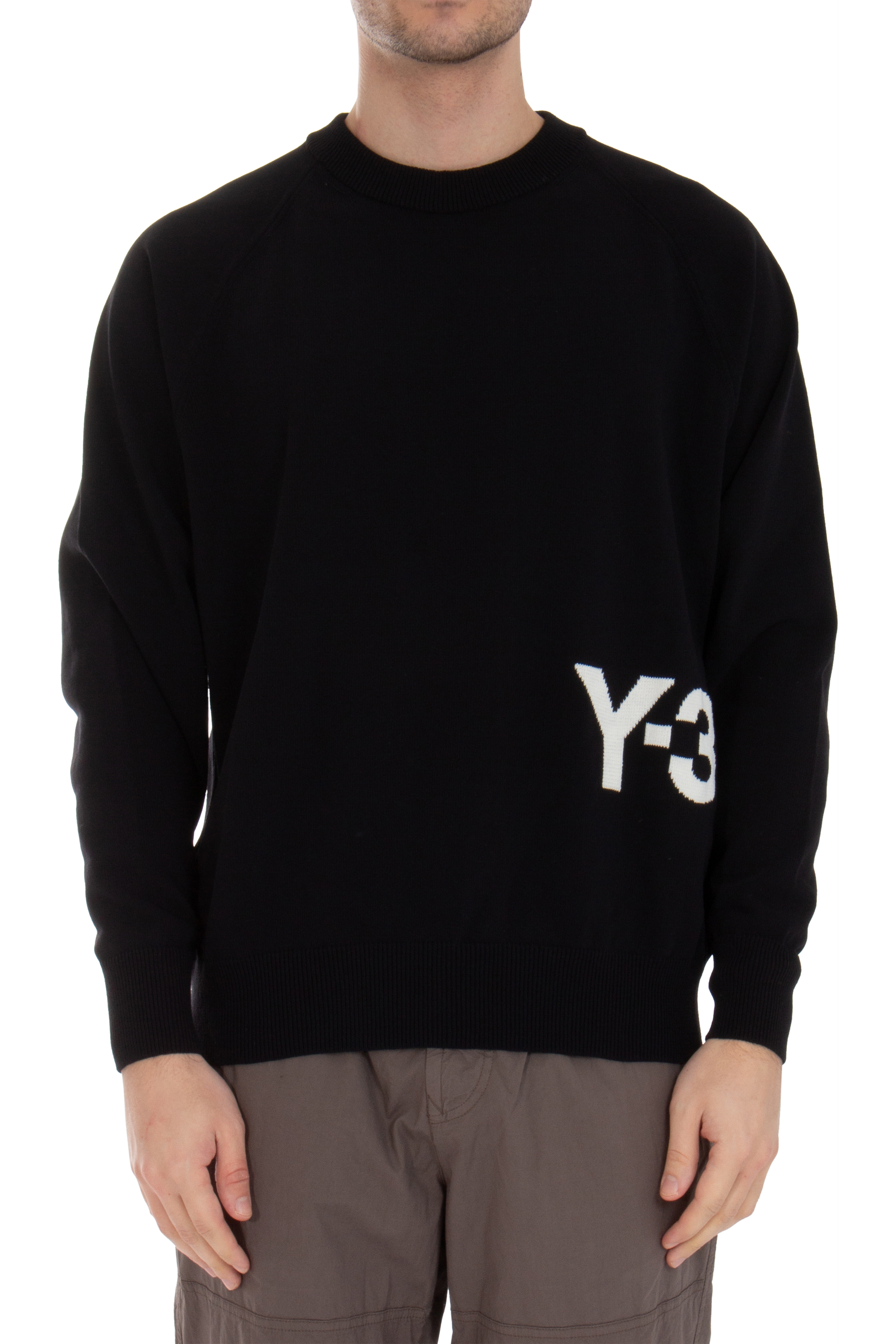 Y-3 Cotton Nylon Knit Crew Neck Sweater | XL | IZ3170//XL