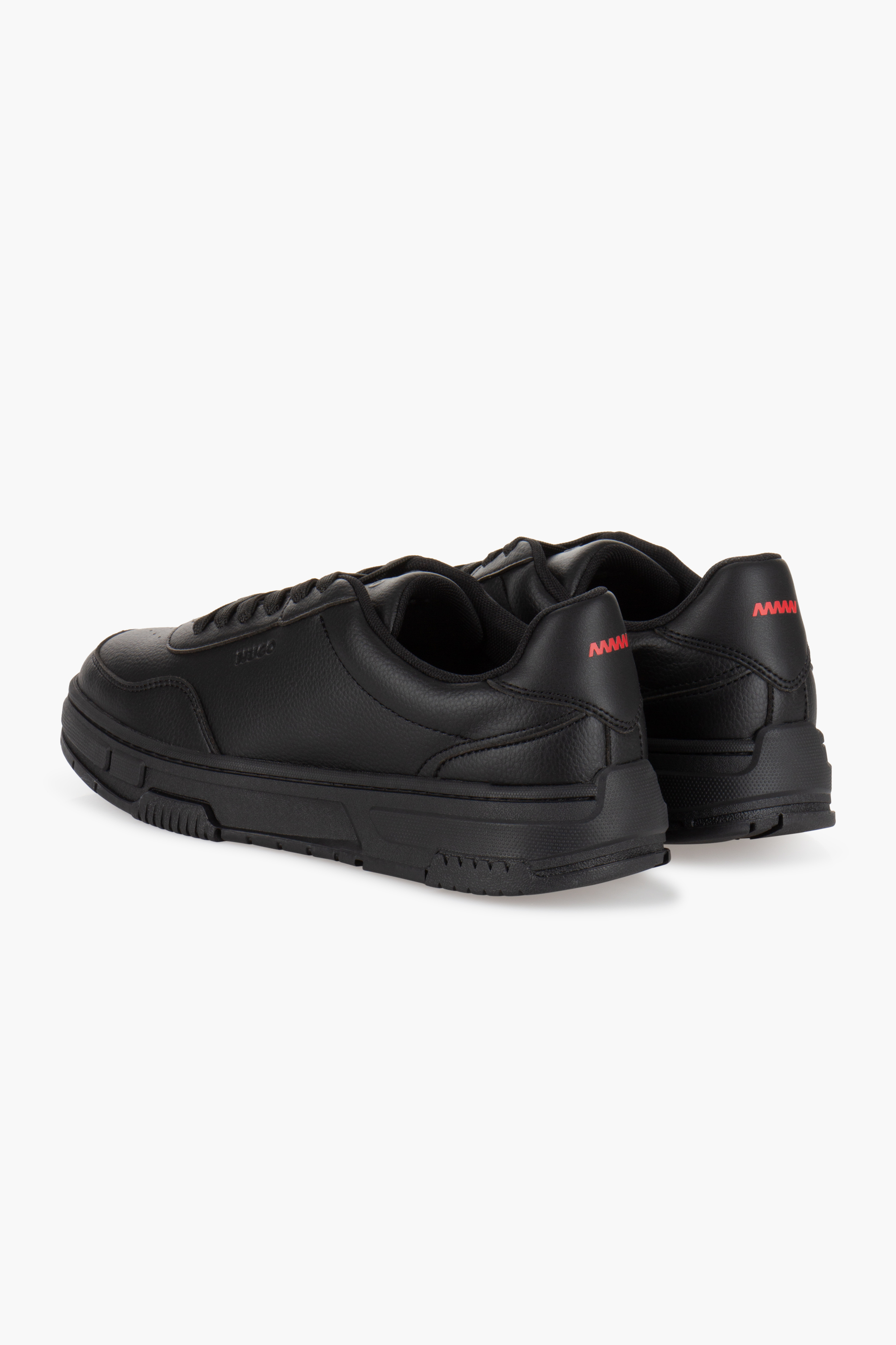 HUGO Grained Faux Leather Sneakers Yarrow Bekleidung, Schuhwerk, Schuh, Sneaker