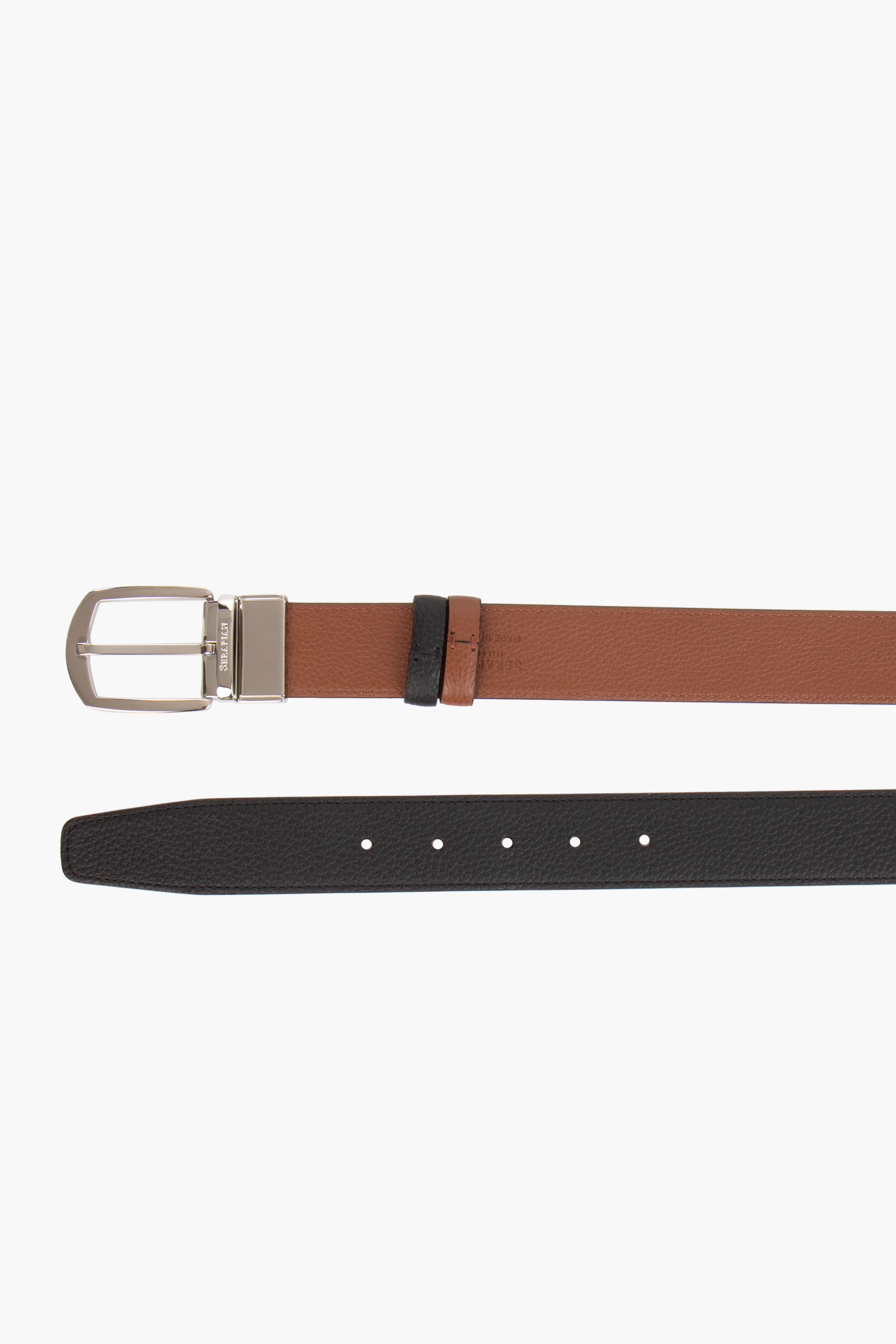 SERAPIAN Reversible Cashmere Leather Belt SERAPIAN Reversible Cashmere Leather Belt