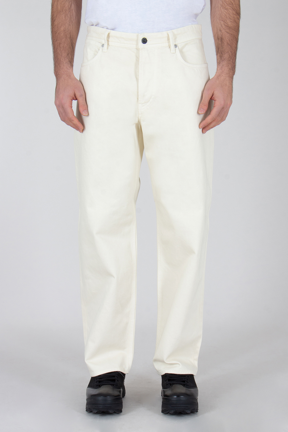 STONE ISLAND Loose Fit Cotton Bull Denim Jeans