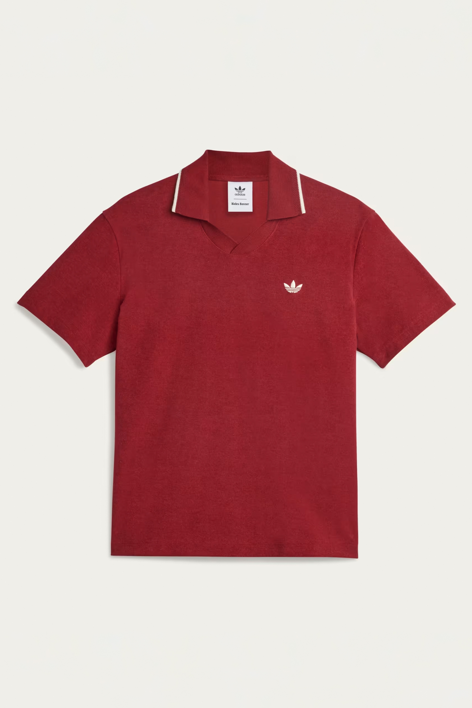 ADIDAS X Wales Bonner Regular Fit Cotton Blend Terry Polo Shirt Bekleidung, T-shirt, Kastanienbraun