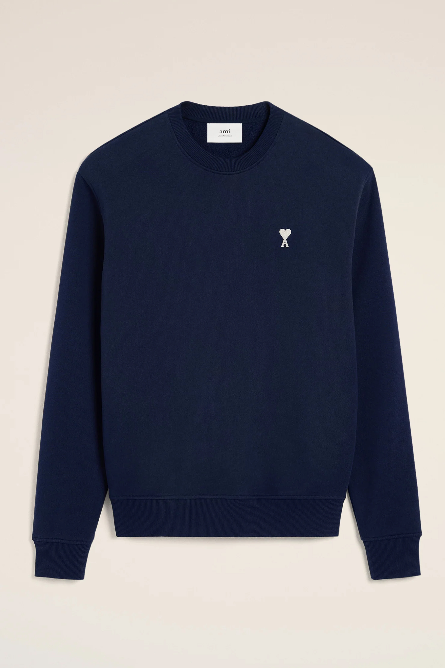 AMI PARIS Classic Fit Ami De Coeur Organic Cotton Fleece Sweatshirt AMI PARIS Classic Fit Ami De Coeur Organic Cotton Fleece Sweatshirt
