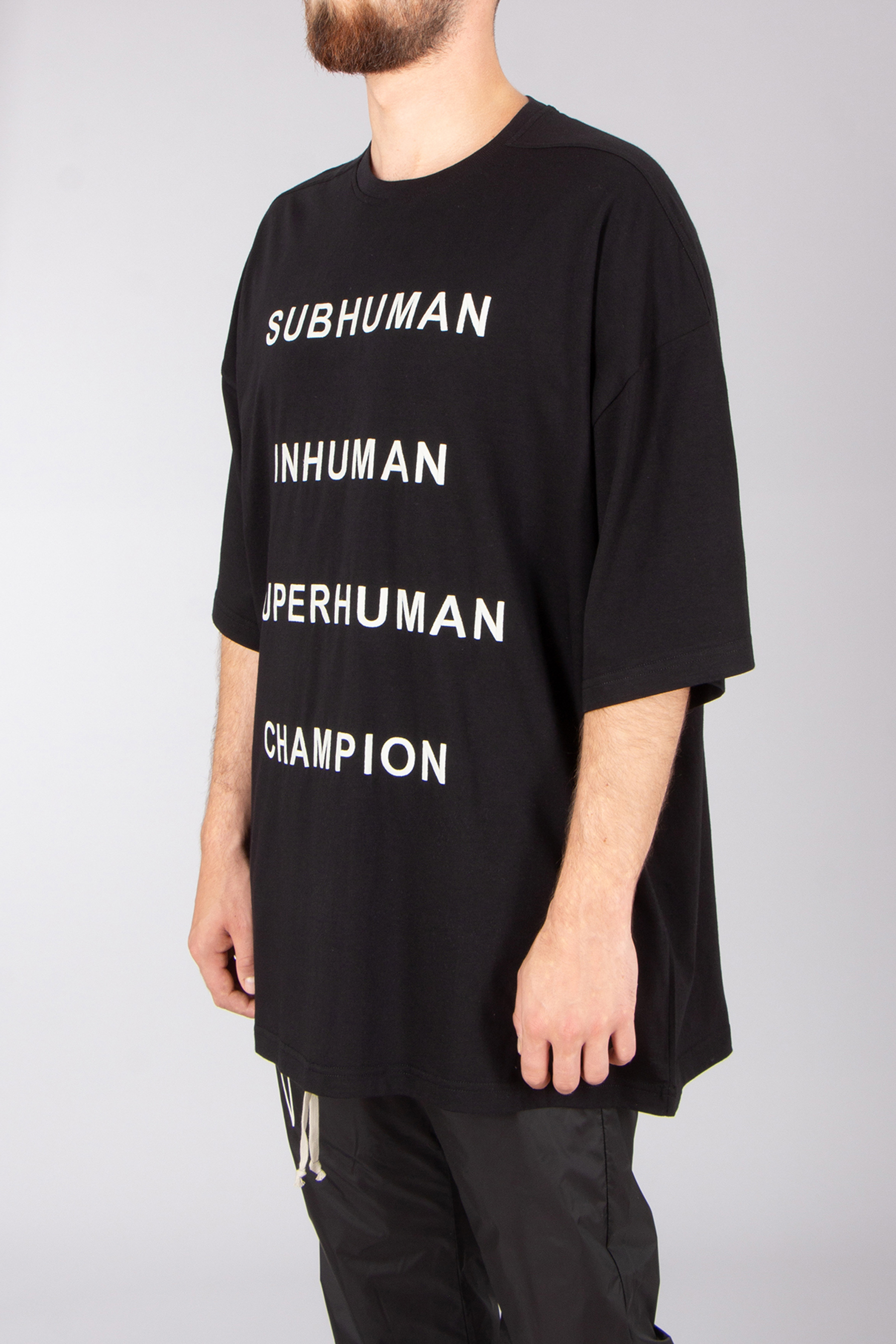 RICK OWENS DRKSHDW X Champion Jumbo Oversized Embroidered Organic Cotton Jersey Tommy T T-Shirt RICK OWENS DRKSHDW X Champion Jumbo Oversized Embroidered Organic Cotton Jersey Tommy T T-Shirt