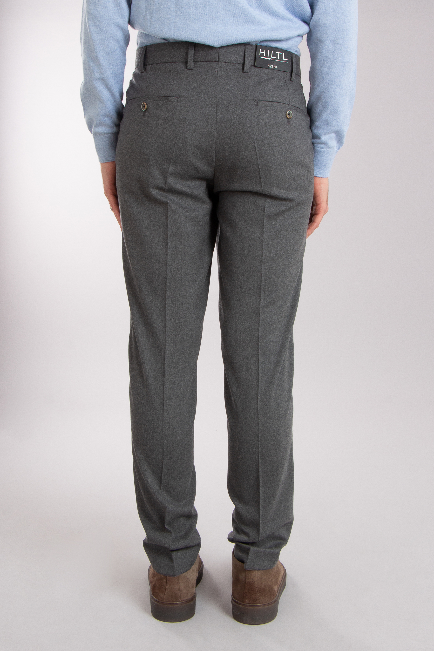 HILTL Slim Fit Virgin Wool Blend Stretch Pants Terni