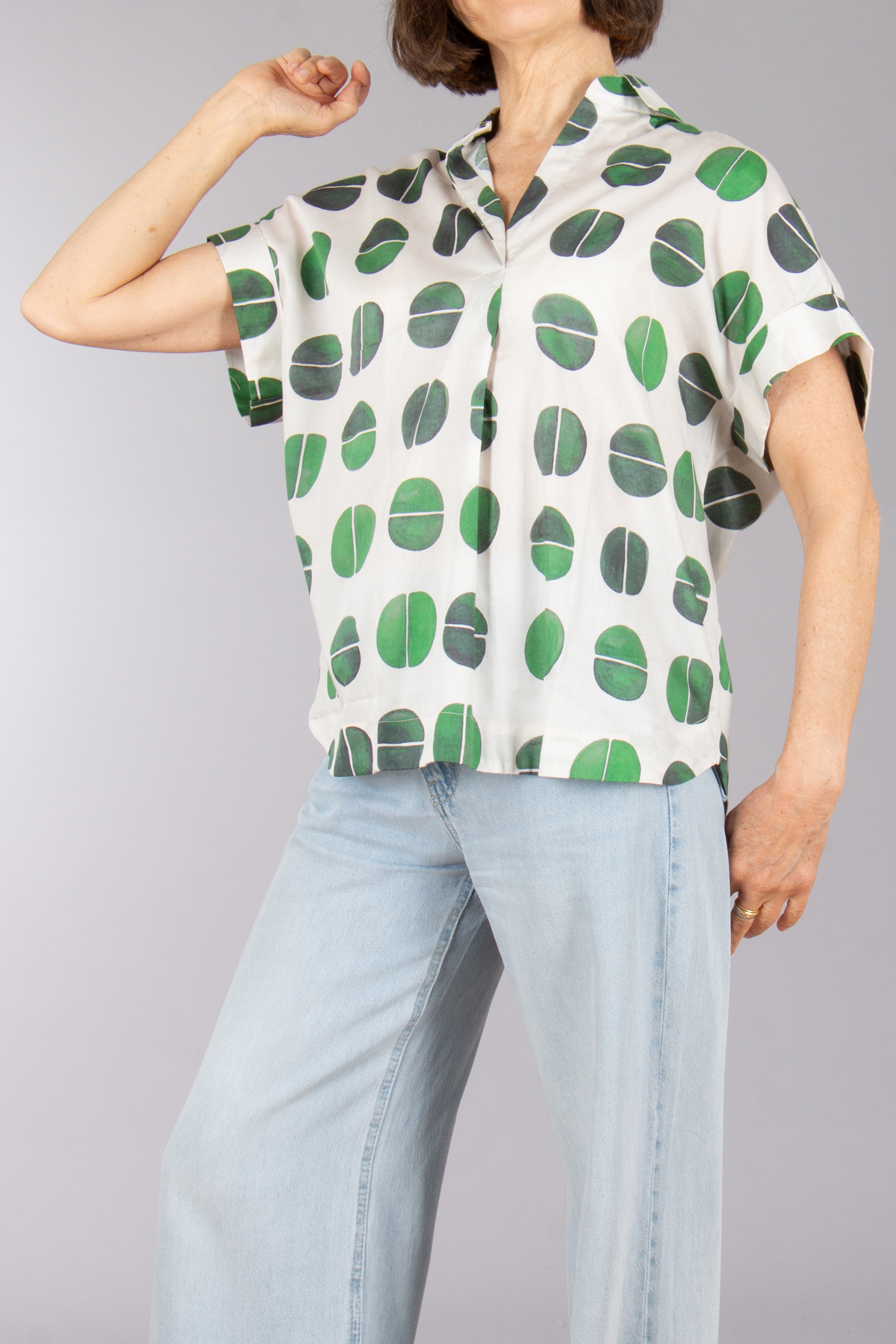 0039 ITALY Casual Fit Printed Cotton Blouse Derry KA 0039 ITALY Casual Fit Printed Cotton Blouse Derry KA