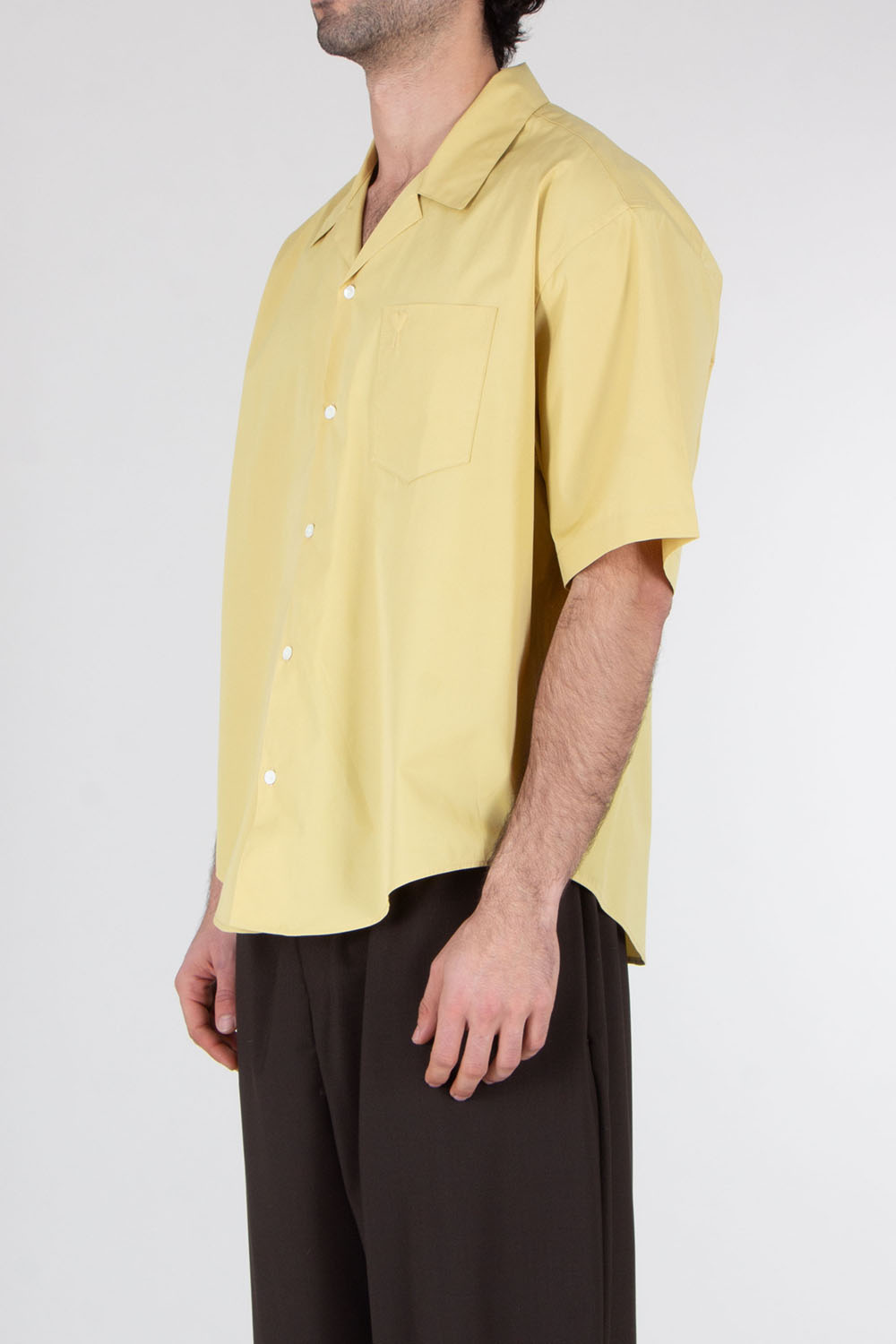 AMI PARIS Oversized Short Sleeve Cotton Shirt 