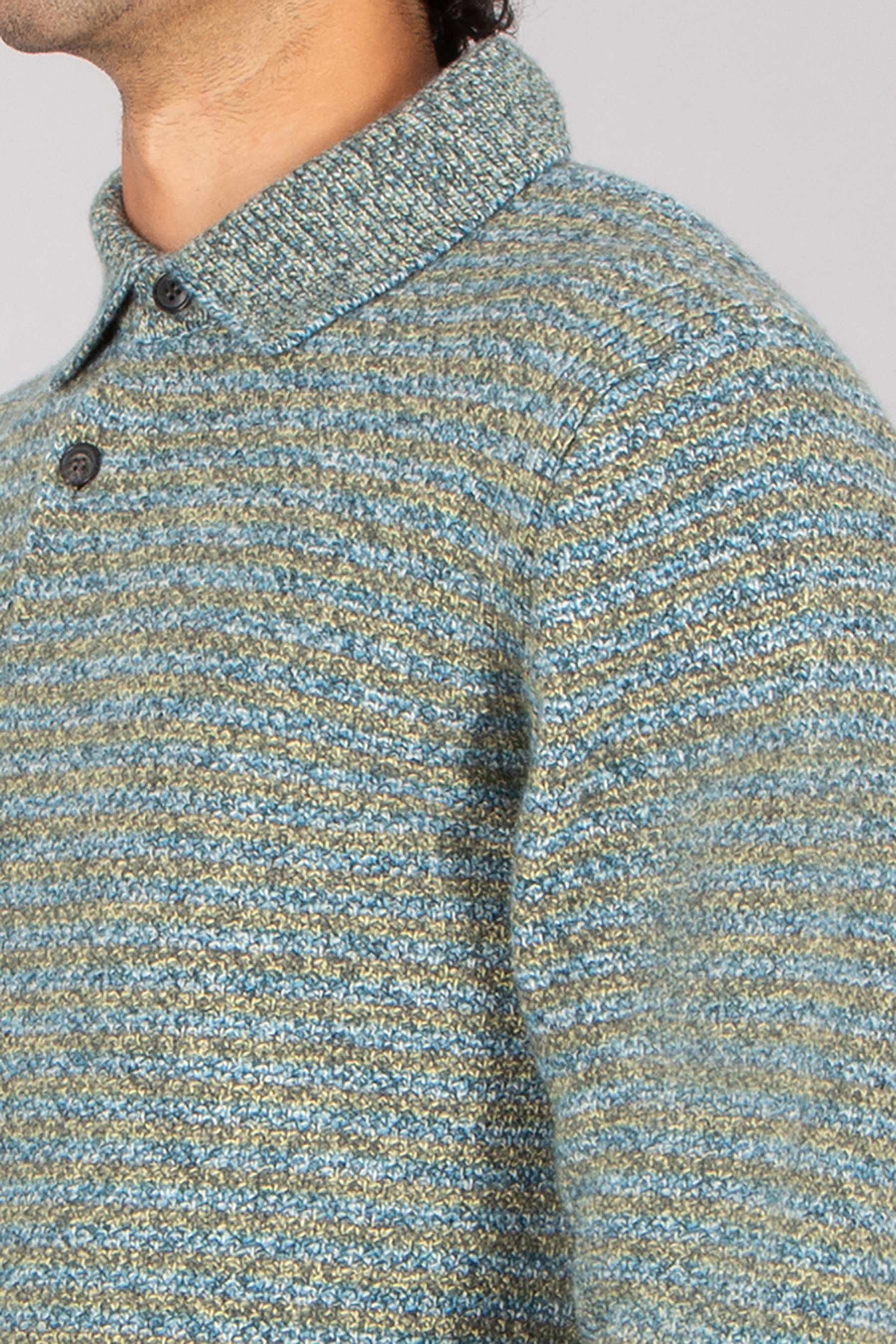 PAUL SMITH Relaxed Fit Striped Superfine Lambswool Knit Polo Bekleidung, Mantel, Jacke, Strickwaren, Pullover