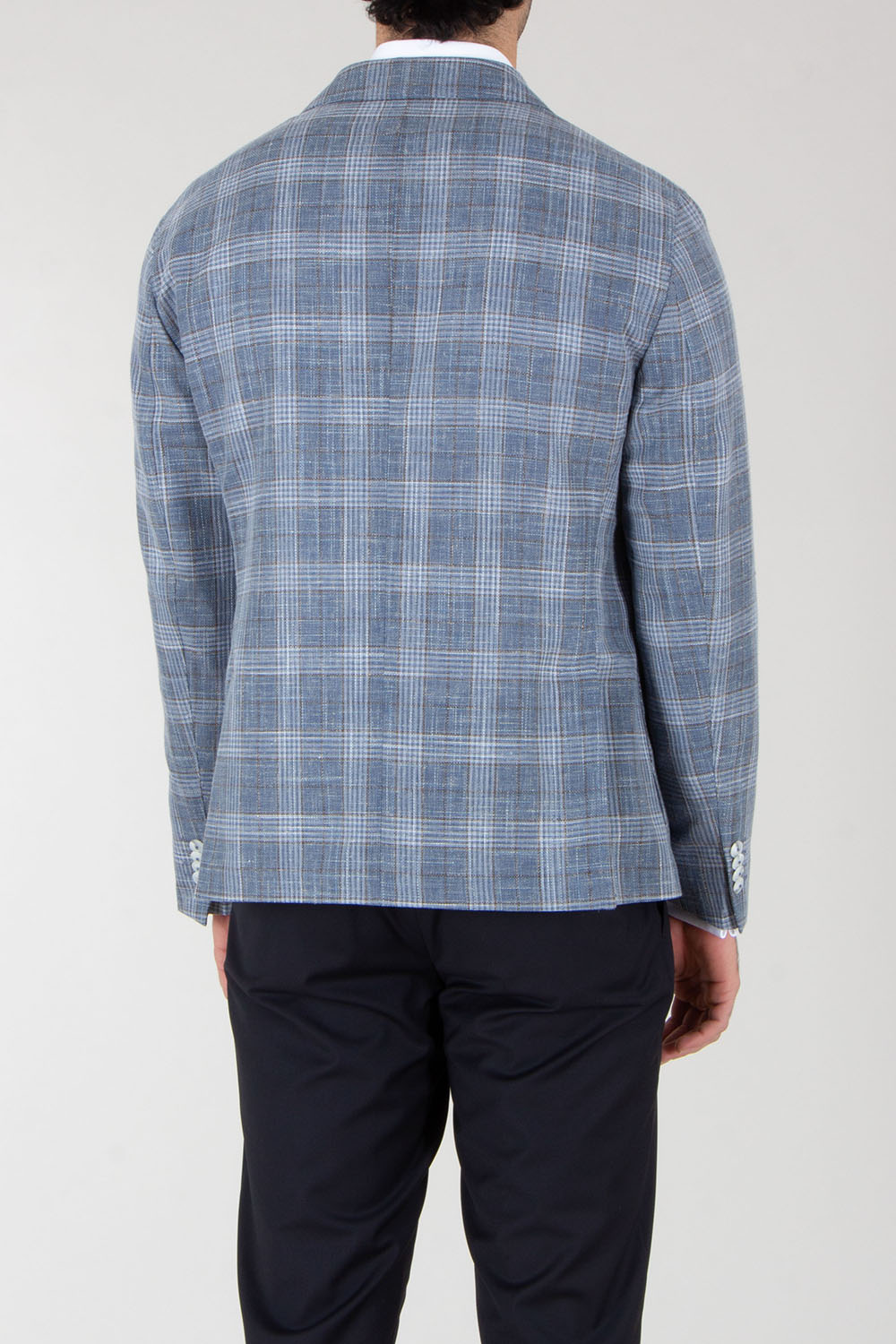 DRESSLER Regular Fit Plaid Wool-Cotton-Linen Blend Jacket Sawyer