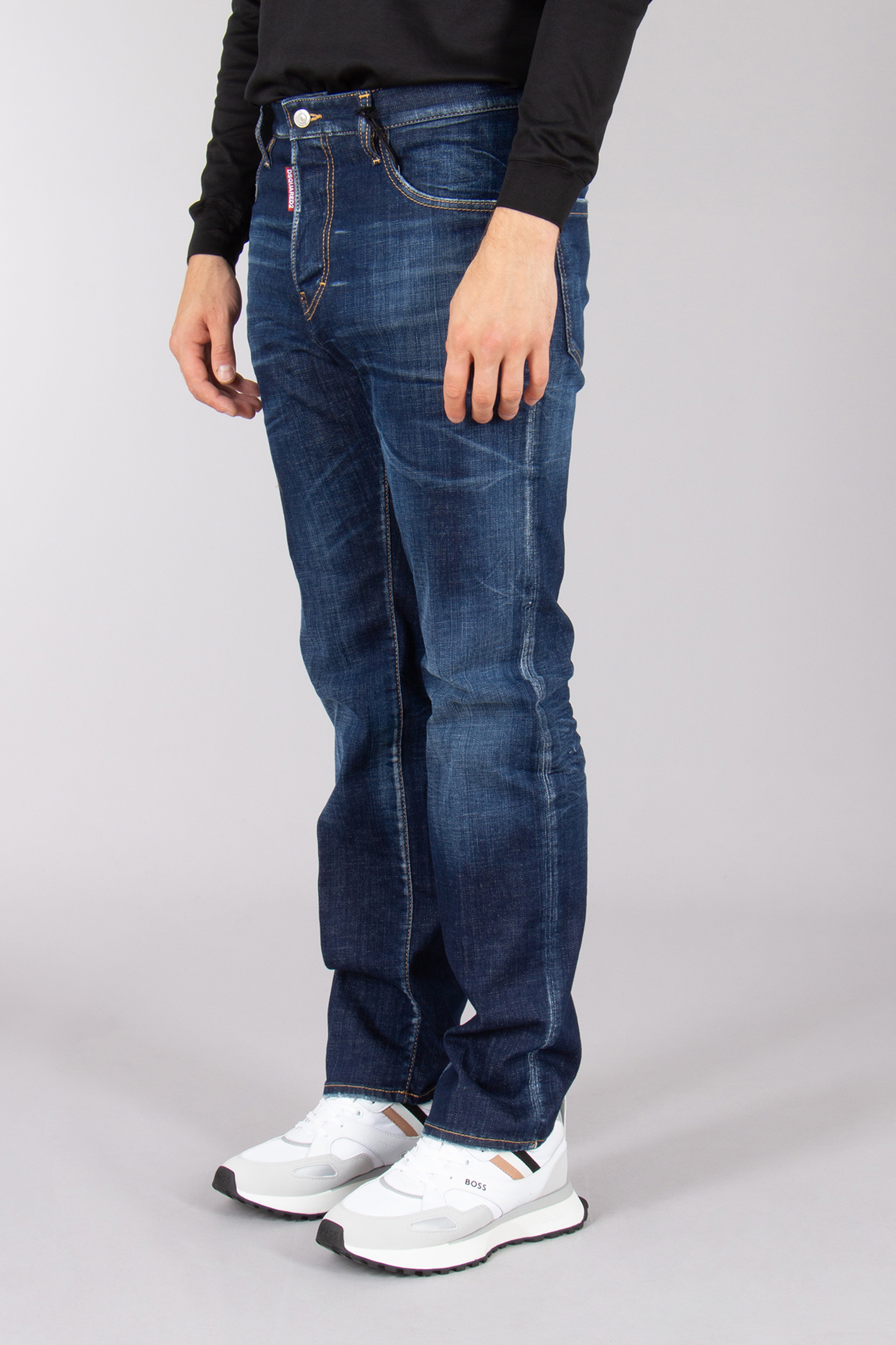 DSQUARED2 Dark Clean Wash Cotton Stretch Denim 642 Jeans Hosen, Jeans, Erwachsener, Mann, Person