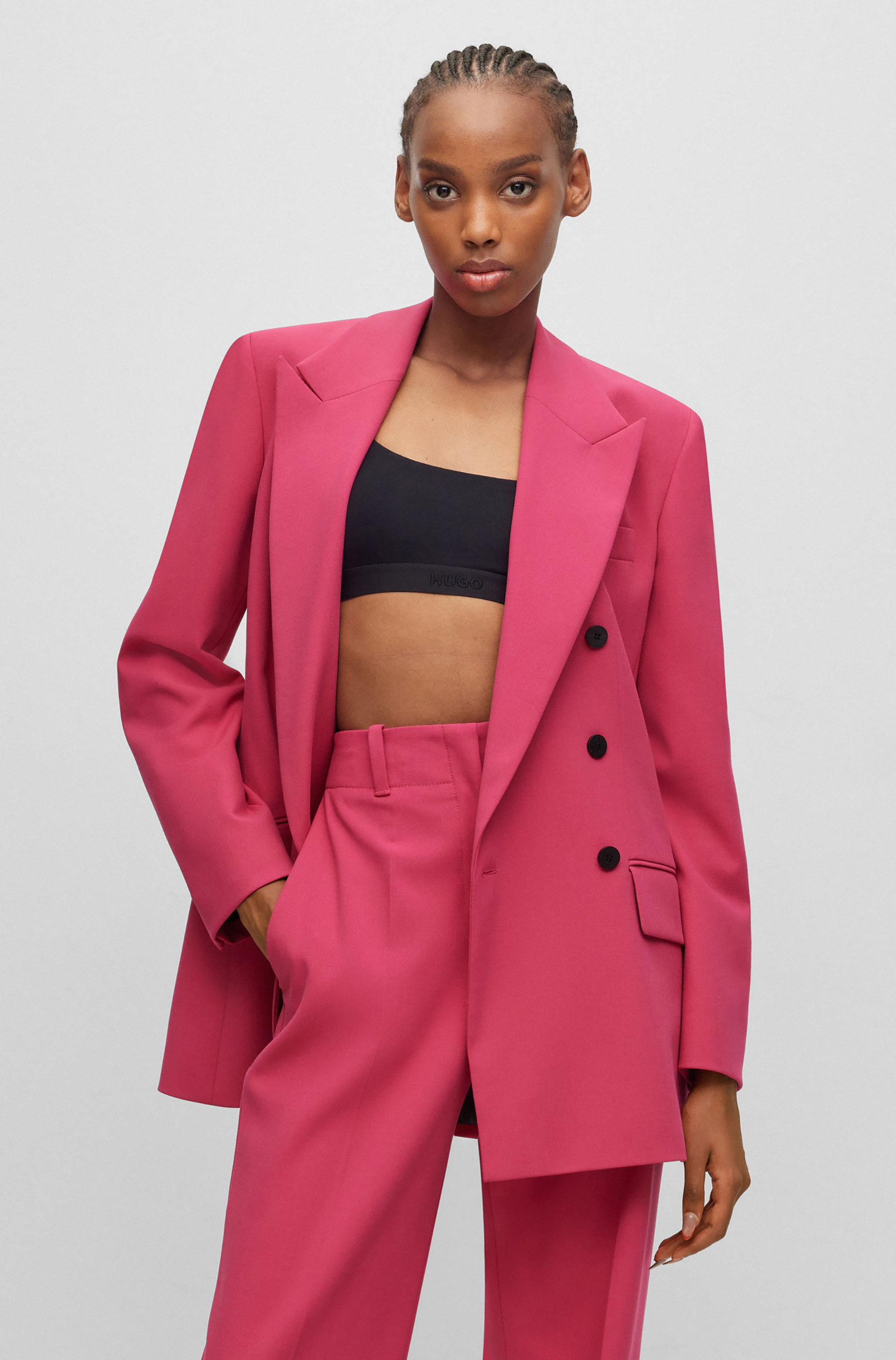 HUGO Relaxed Stretch Fabric Blazer Amalisa HUGO Relaxed Stretch Fabric Blazer Amalisa