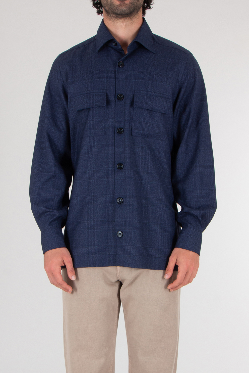 KITON Relaxed Fit Virgin Wool Overshirt