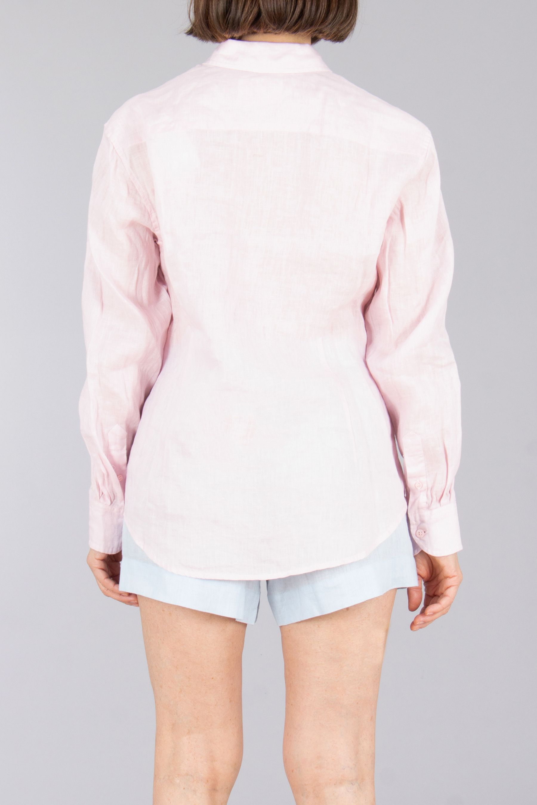 Langarm, Mantel, Leinen, Bluse, Hemd
