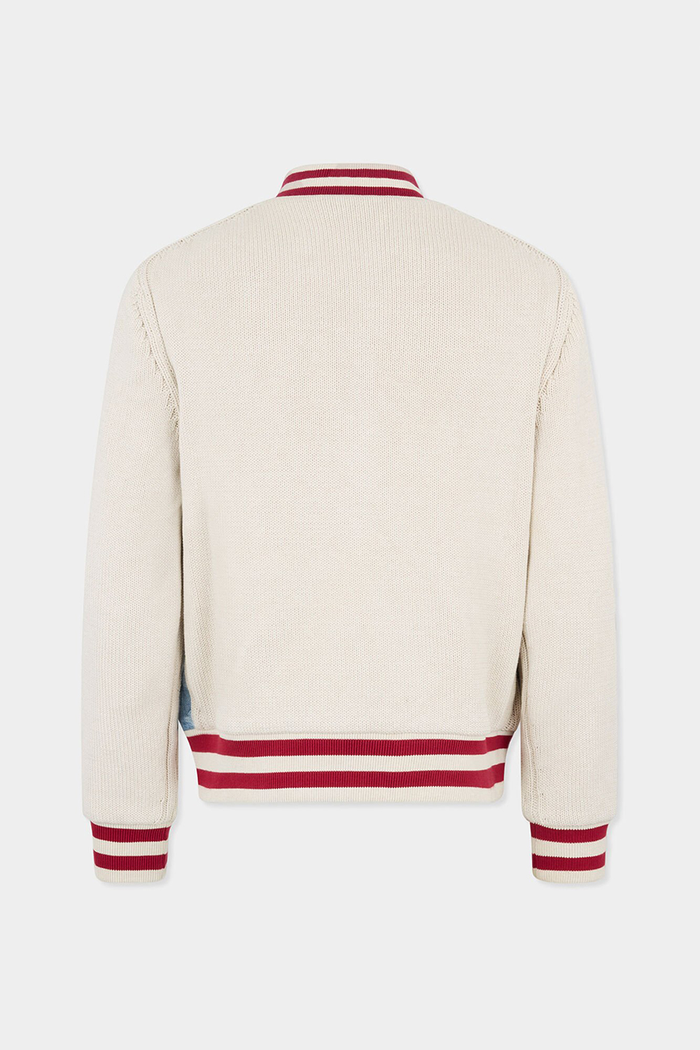 DSQUARED2 Regular Fit Knit Cotton & Monogrammed Denim Bomber Jacket